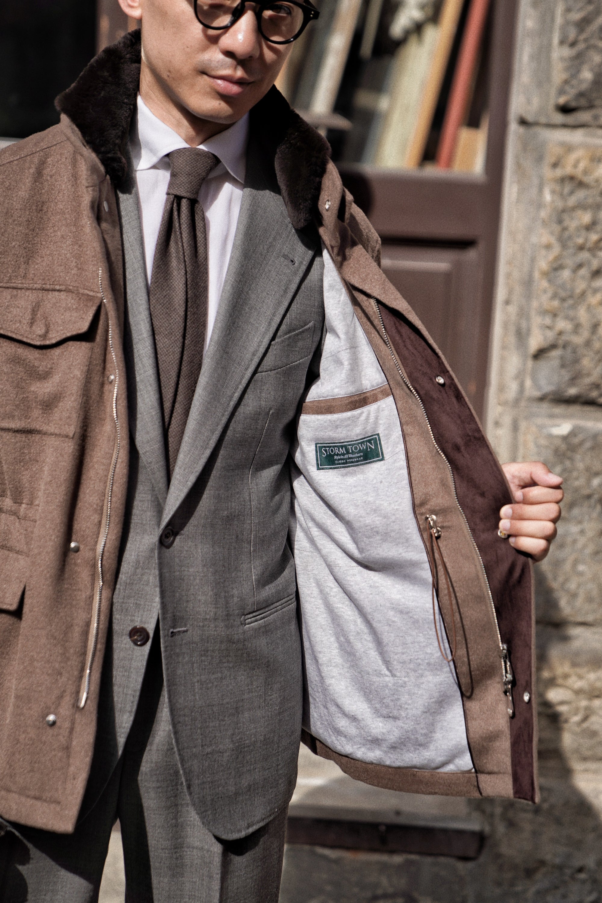 Mocha Silk Camel Hair Wool M65 Jacket #174
