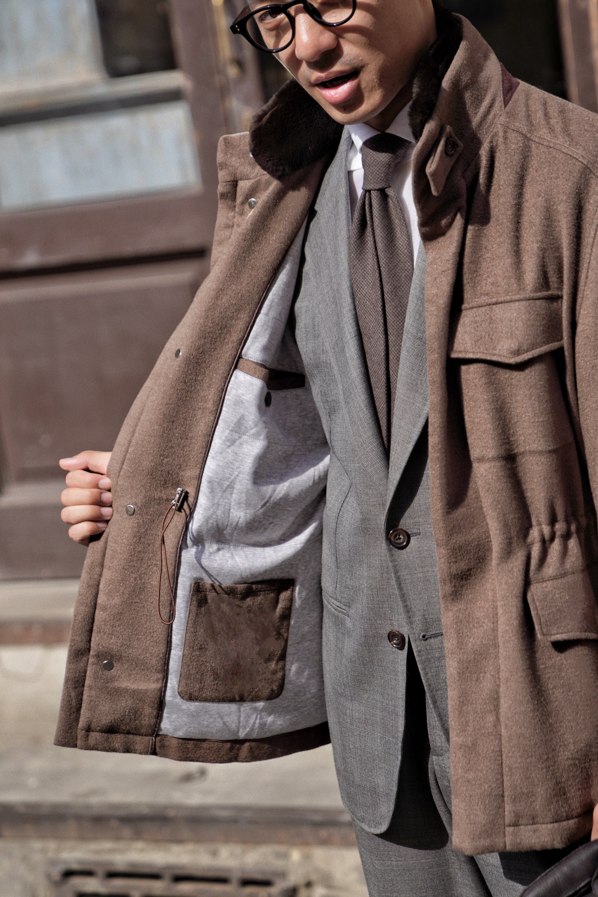Mocha Silk Camel Hair Wool M65 Jacket #174