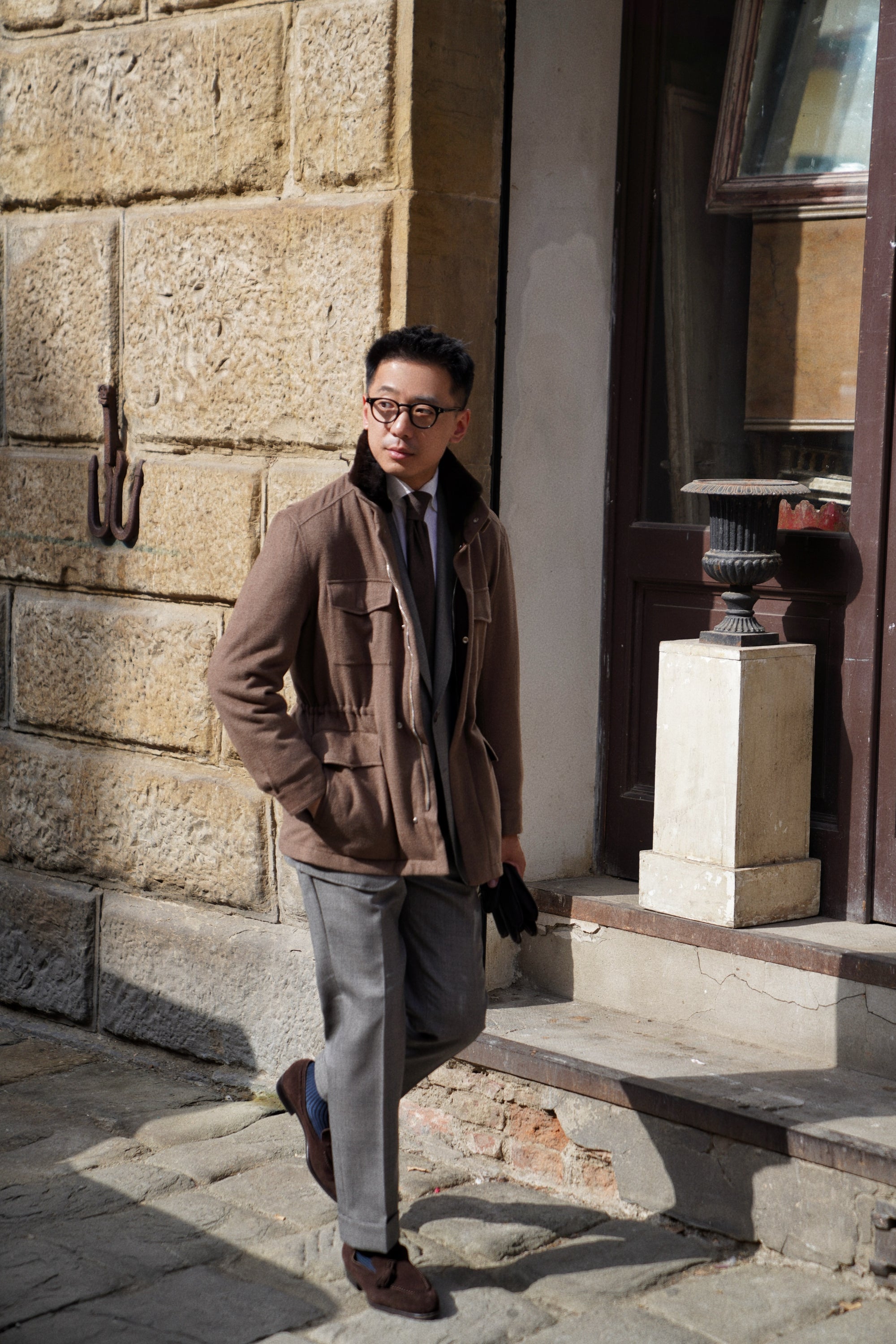Mocha Silk Camel Hair Wool M65 Jacket #174