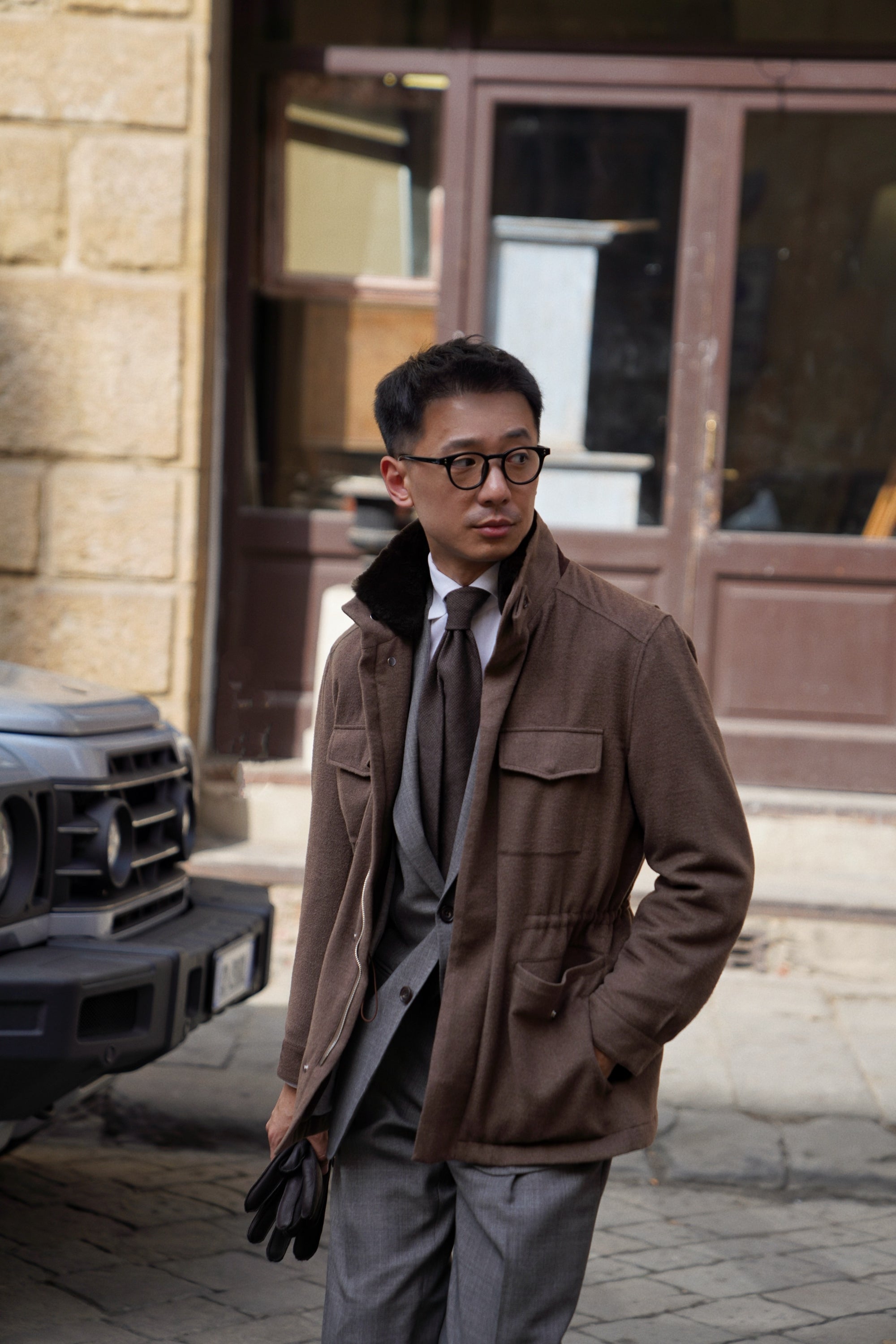 Mocha Silk Camel Hair Wool M65 Jacket #174
