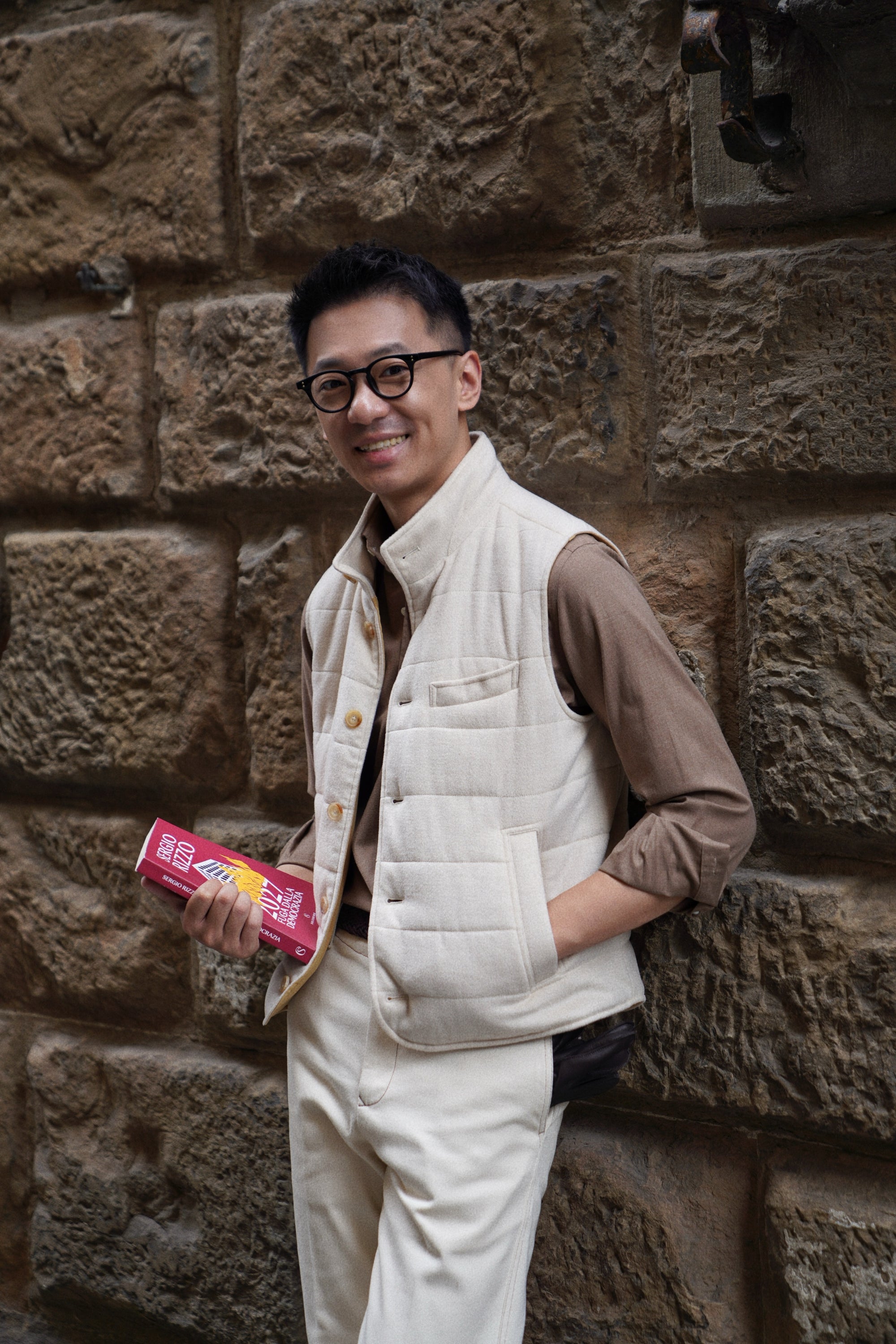 Cream Wool Silk Gilet #160