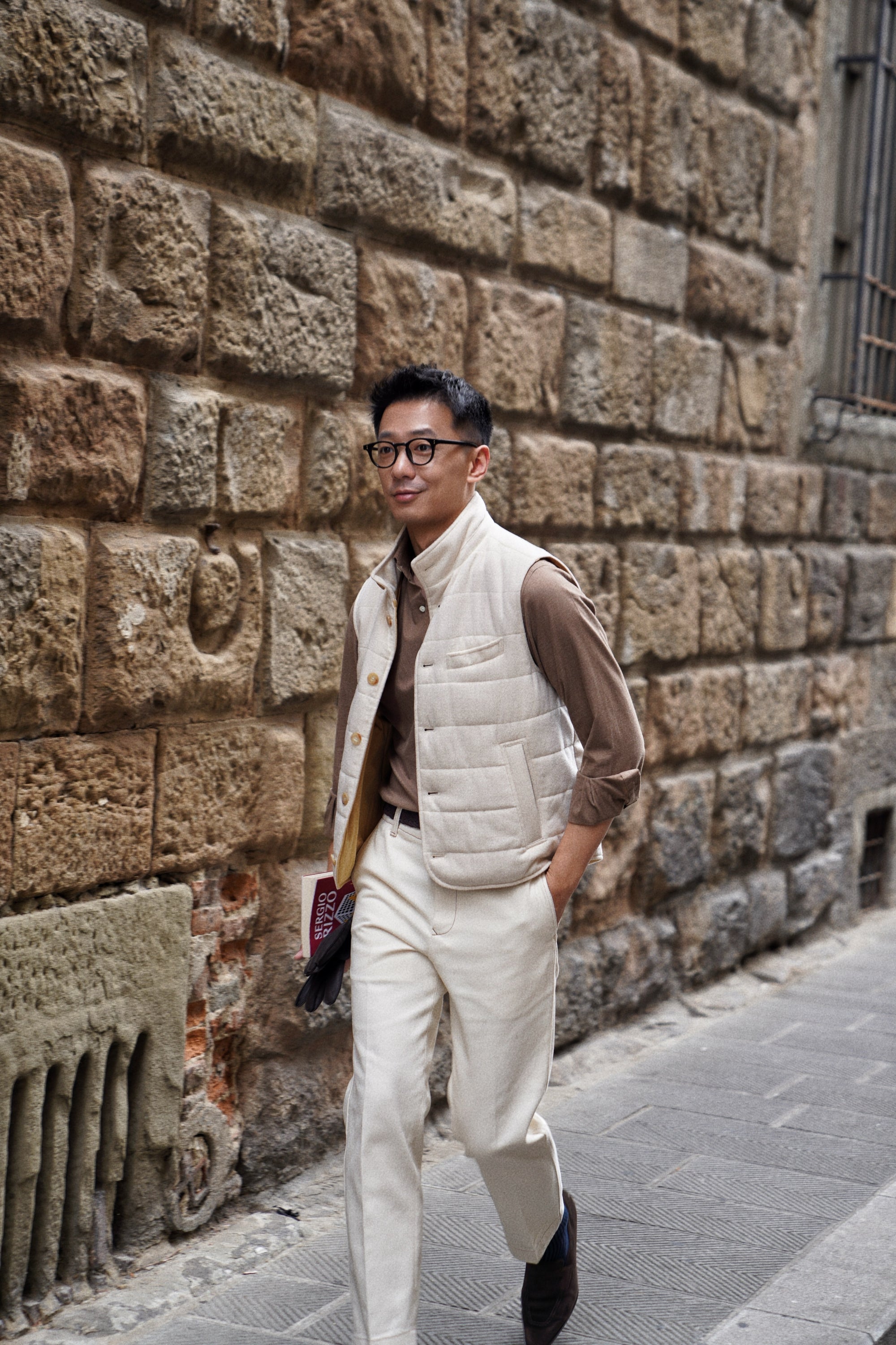 Cream Wool Silk Gilet #160