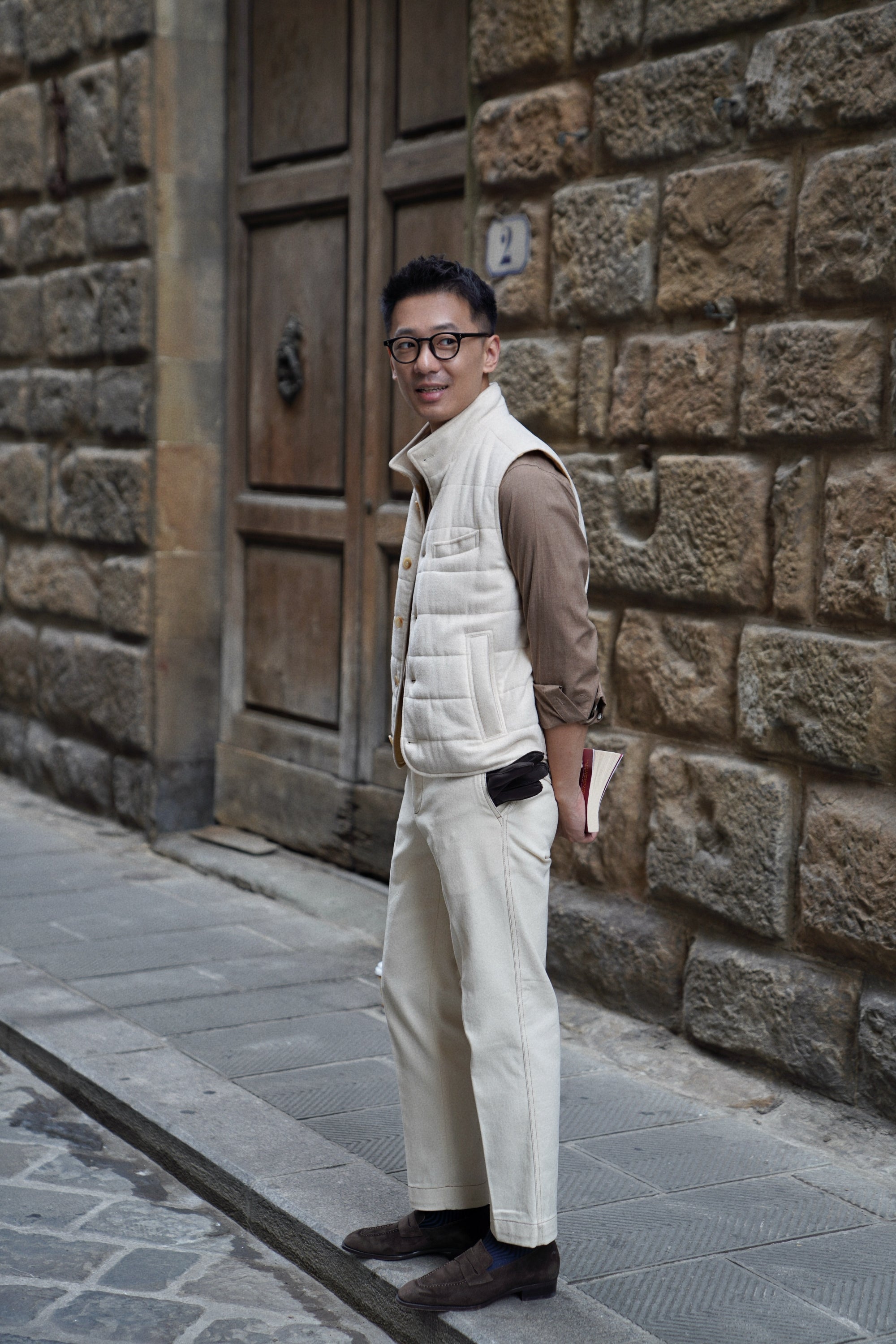 Cream Wool Silk Gilet #160