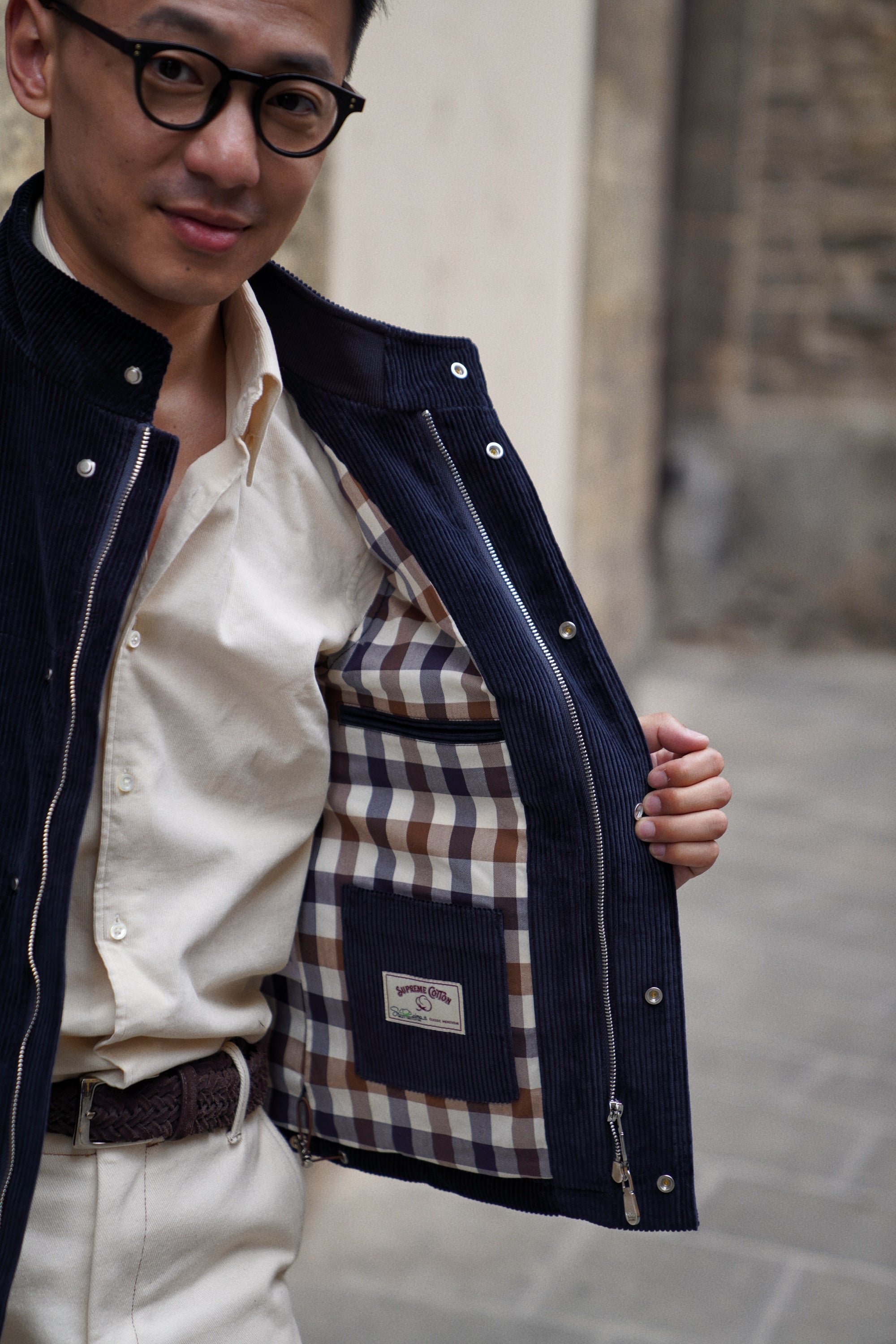 Navy Cotton Corduroy Gilet #171