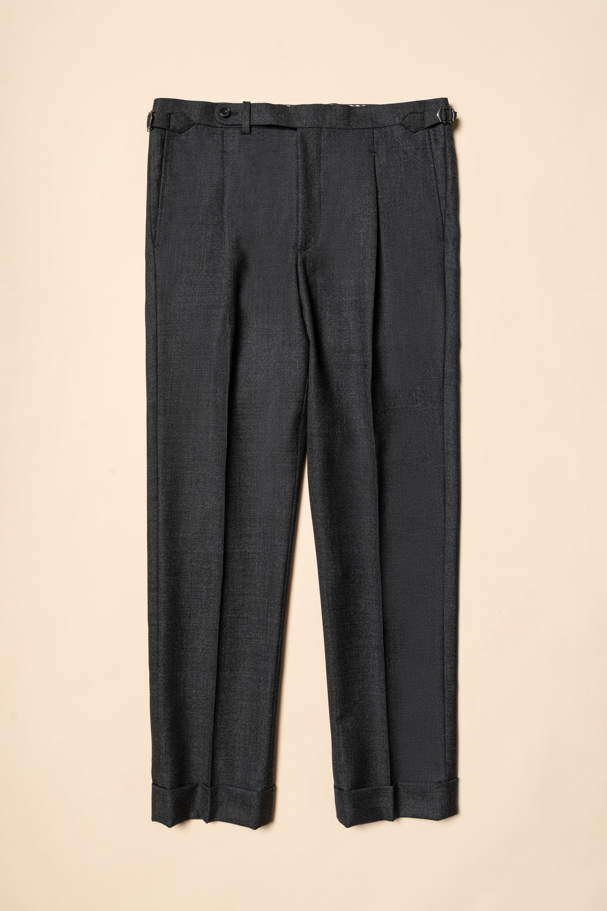 MTO Dark Grey Glen Check Worsted Wool Suit #482