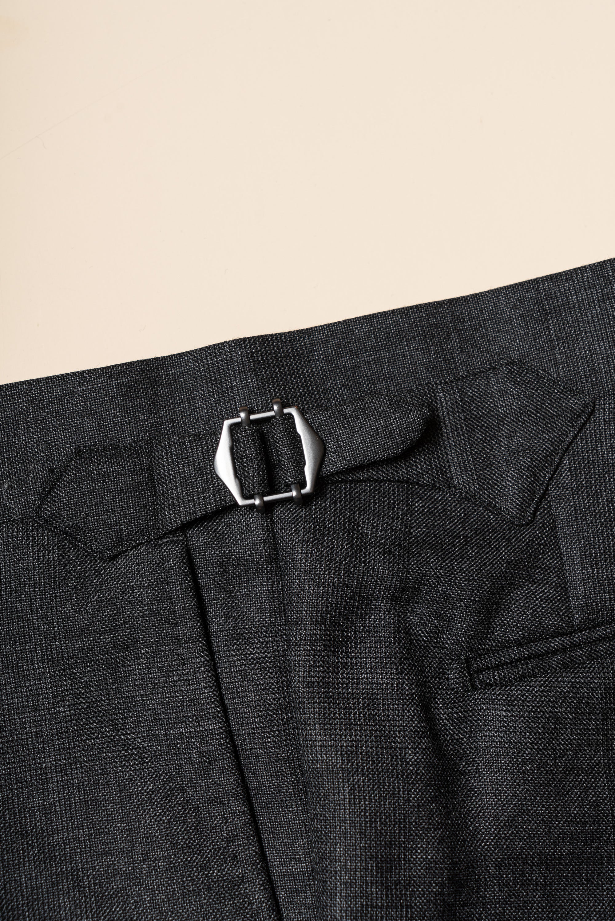 MTO Dark Grey Glen Check Worsted Wool Suit #482