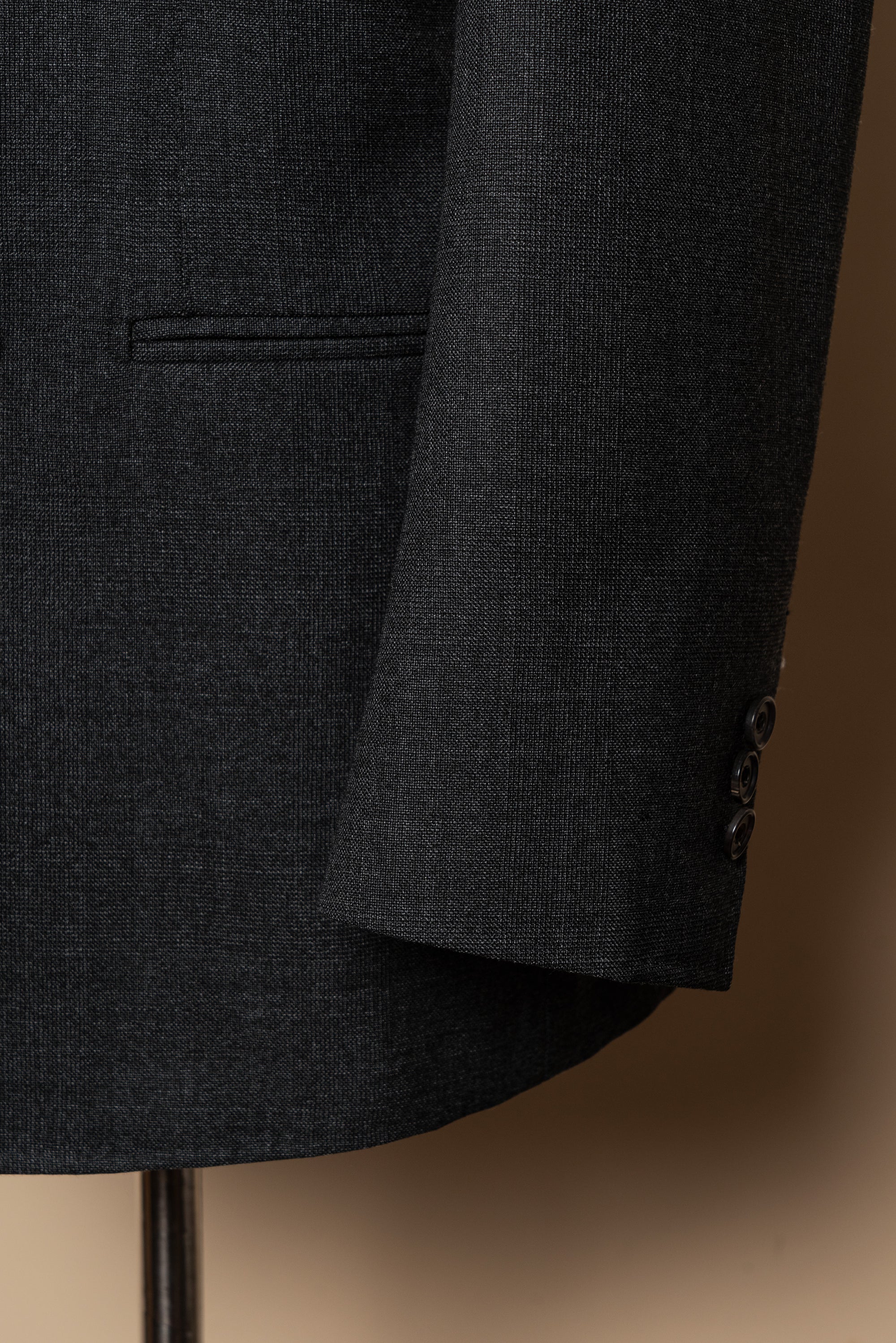 MTO Dark Grey Glen Check Worsted Wool Suit #482