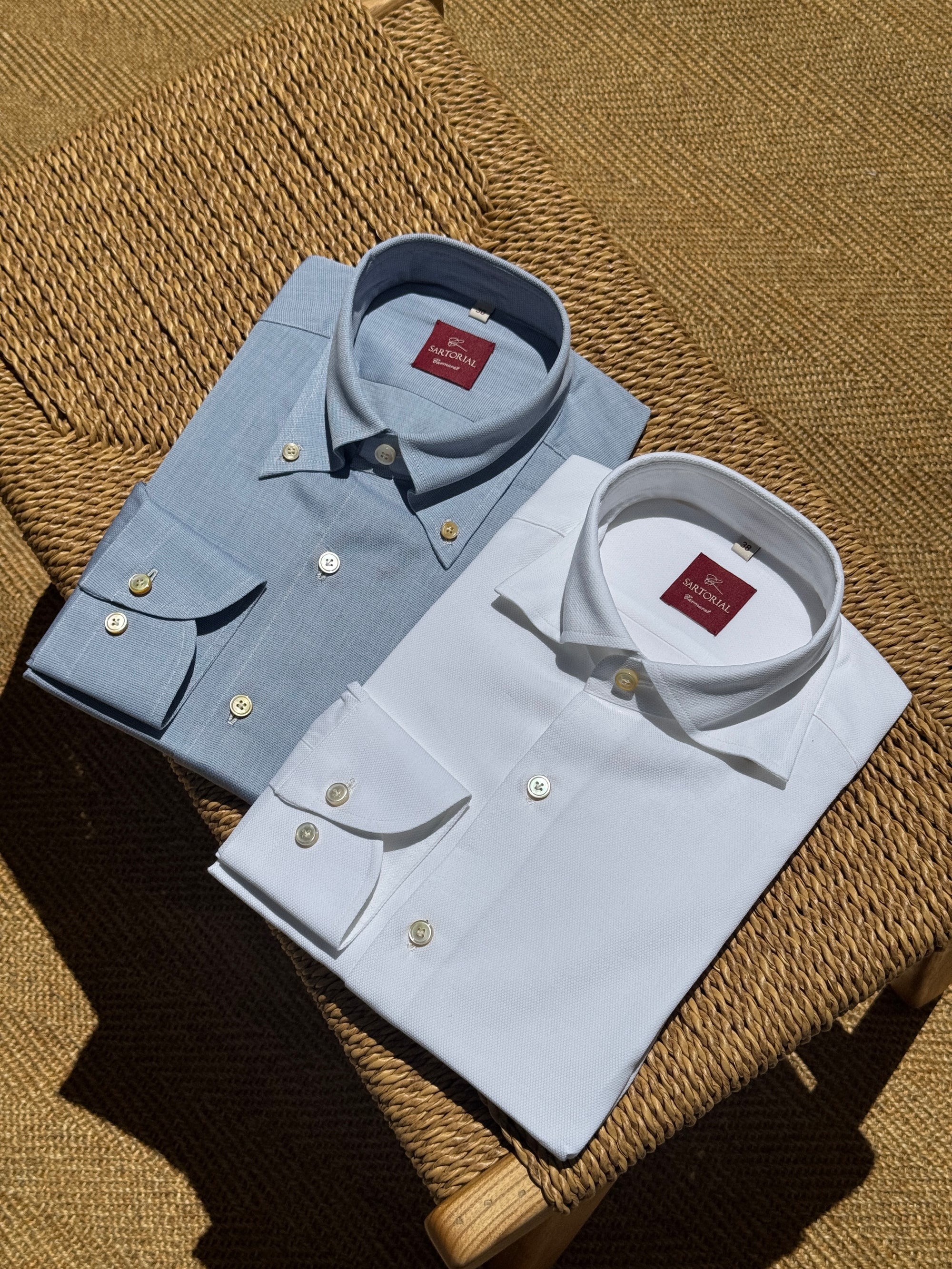 MTO Handcrafted Albini Pique Cotton Shirt #61 #62