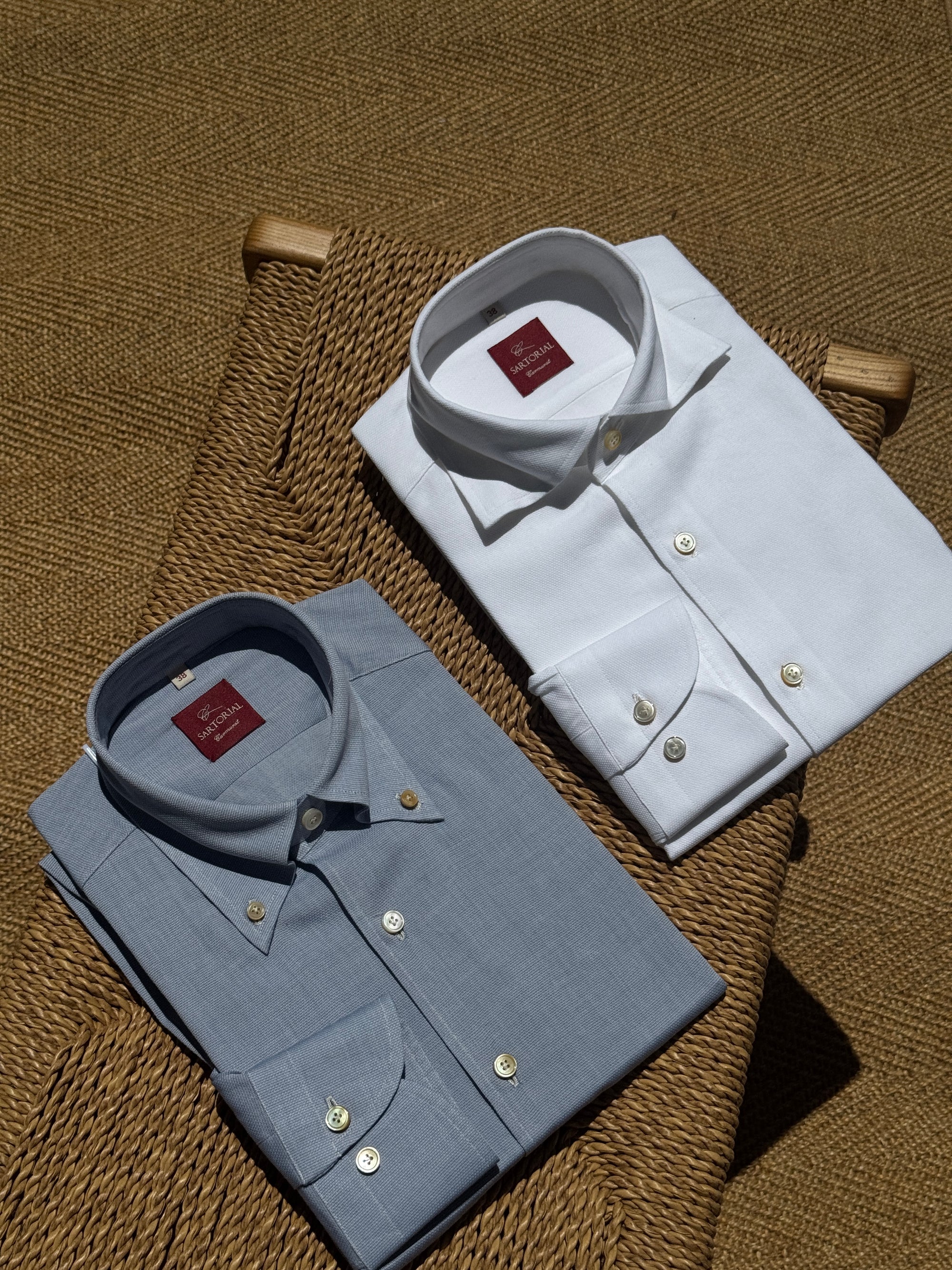 MTO Handcrafted Albini Pique Cotton Shirt #61 #62