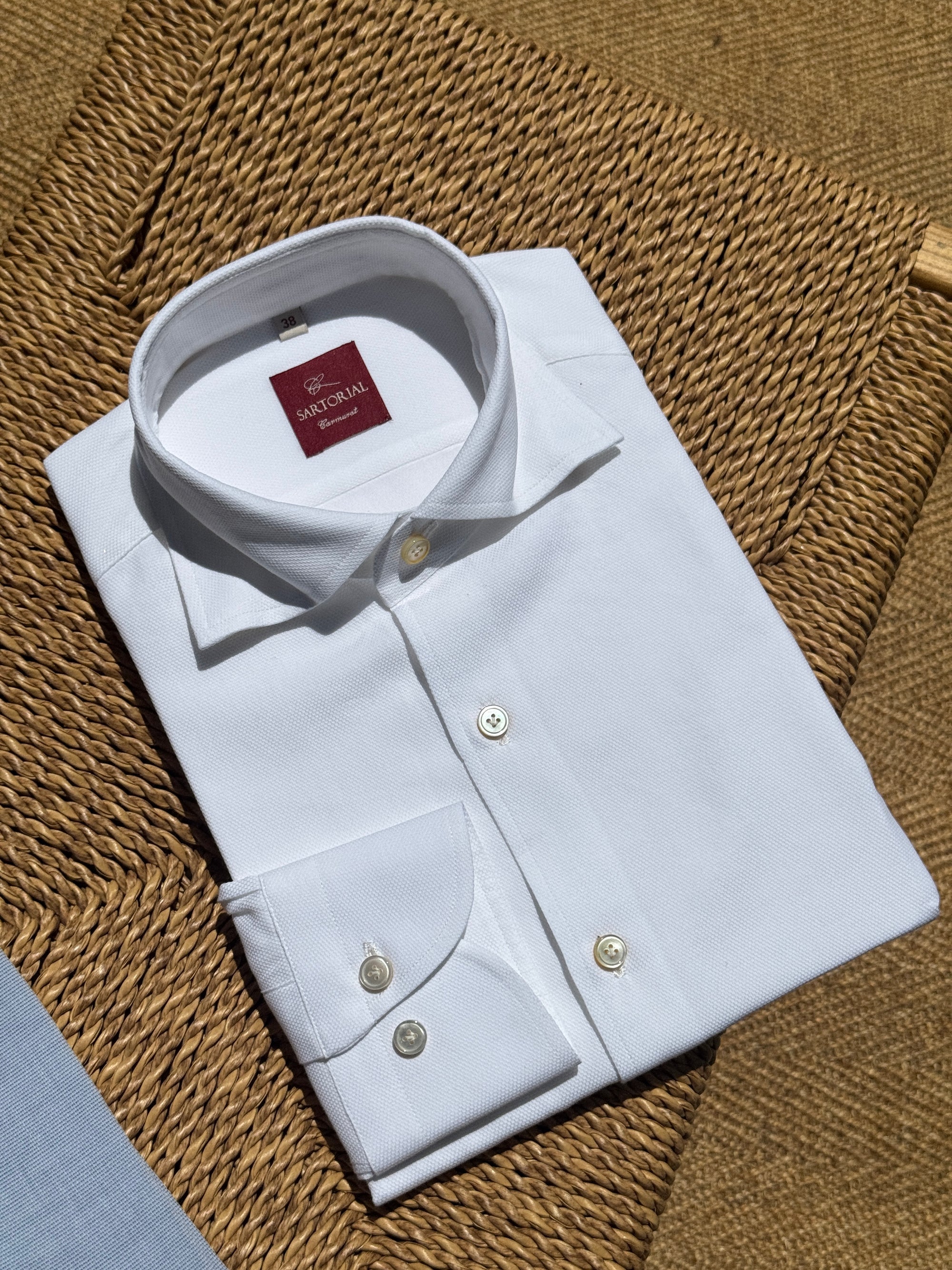 MTO Handcrafted Albini Pique Cotton Shirt #61 #62