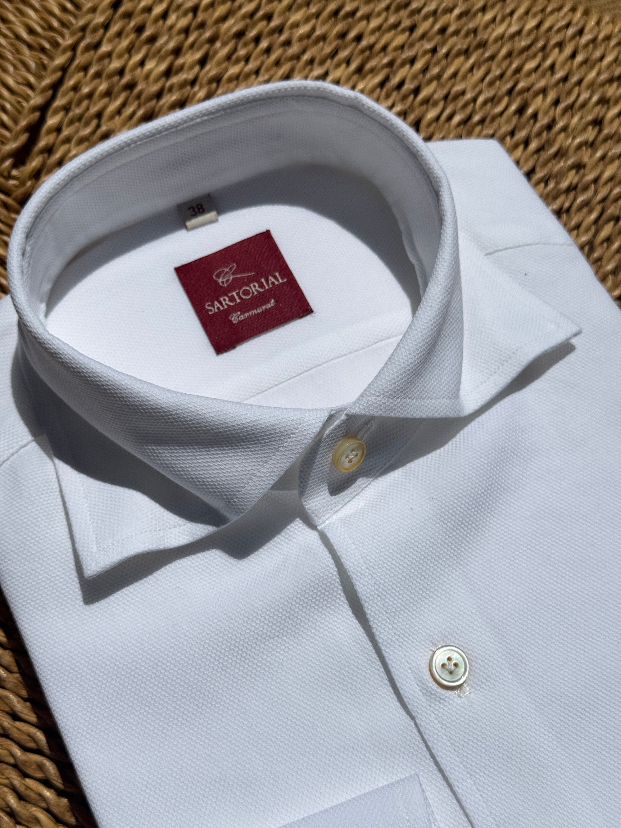 MTO Handcrafted Albini Pique Cotton Shirt #61 #62