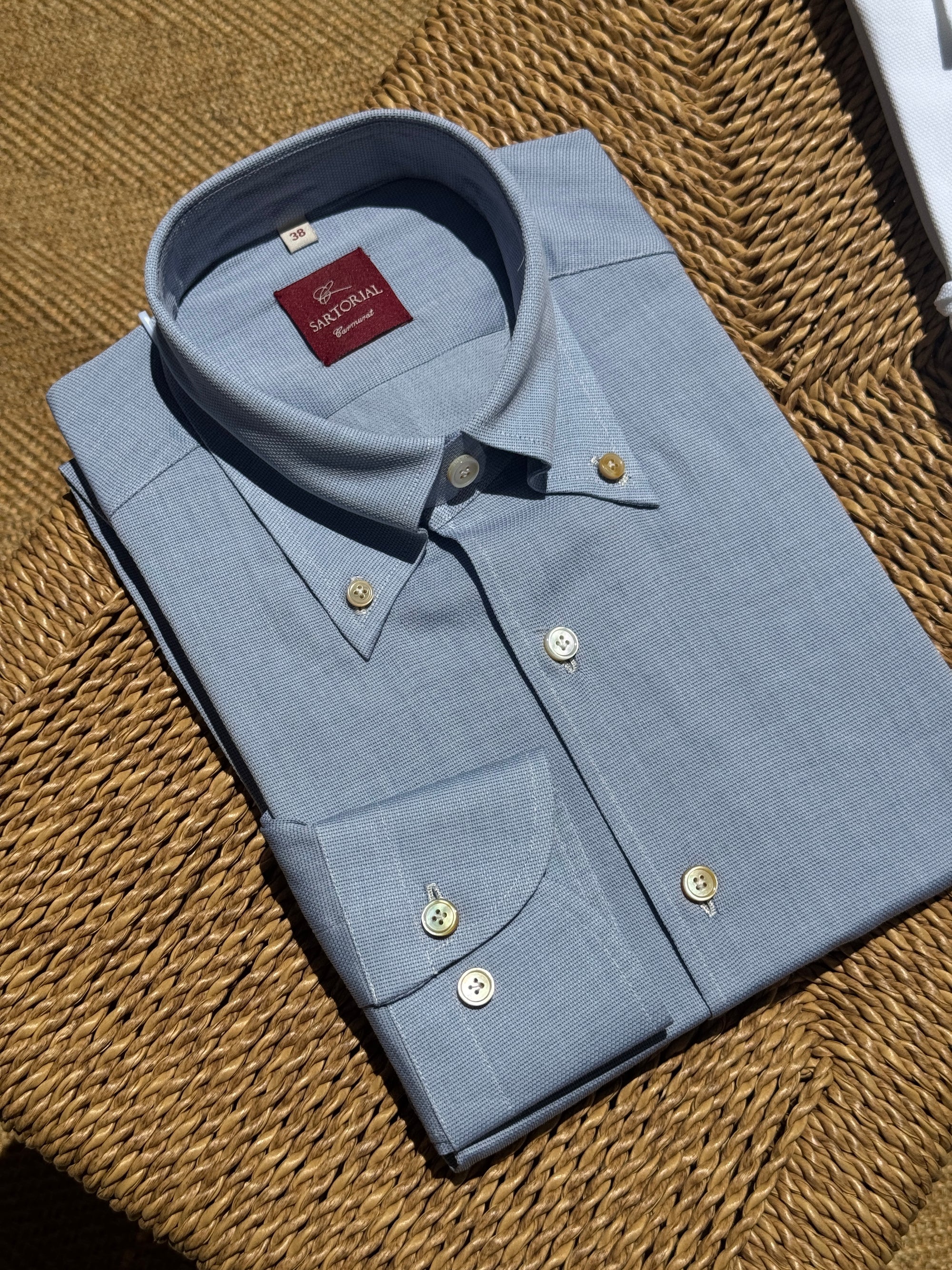 MTO Handcrafted Albini Pique Cotton Shirt #61 #62