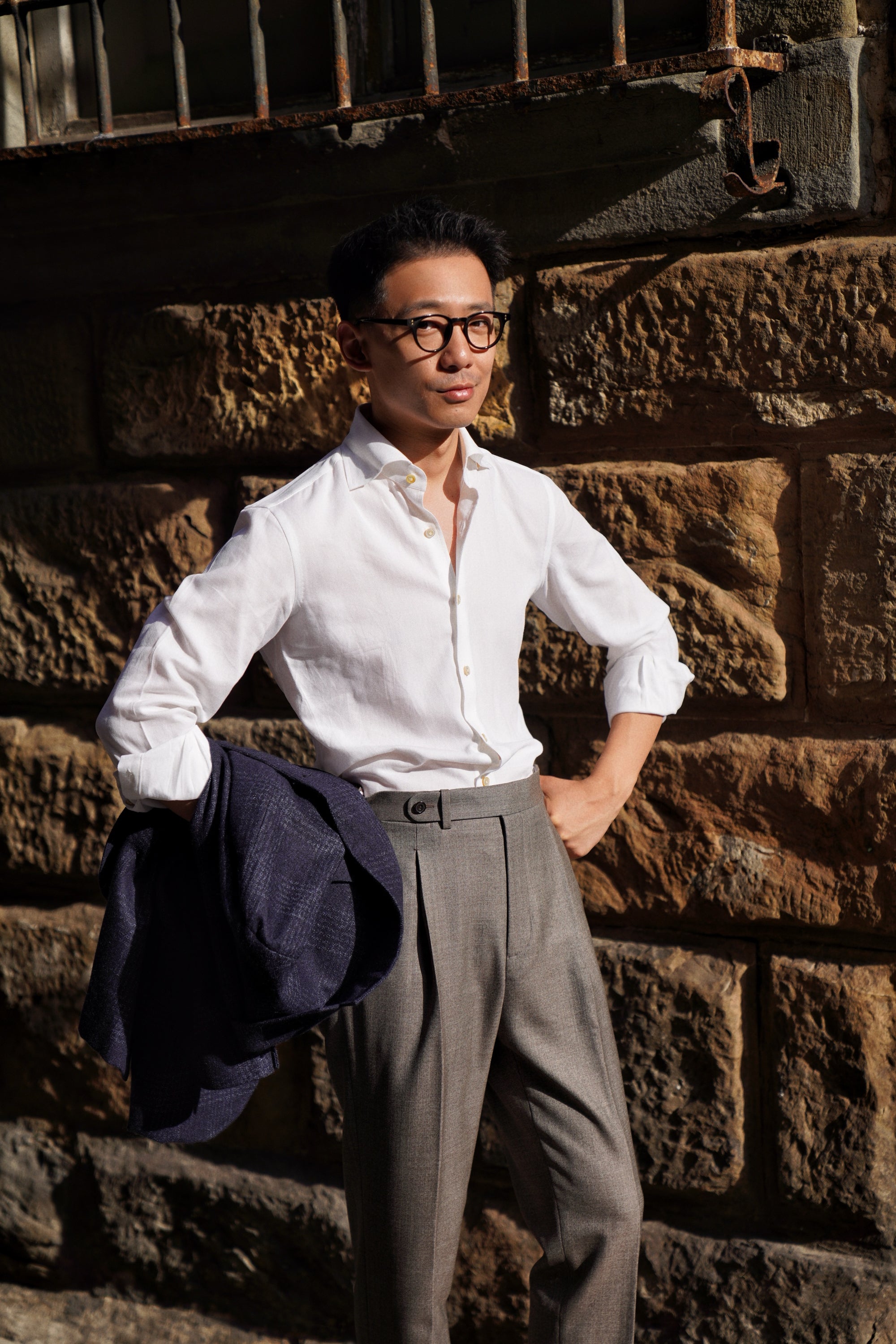 MTO Handcrafted Albini Pique Cotton Shirt #61 #62