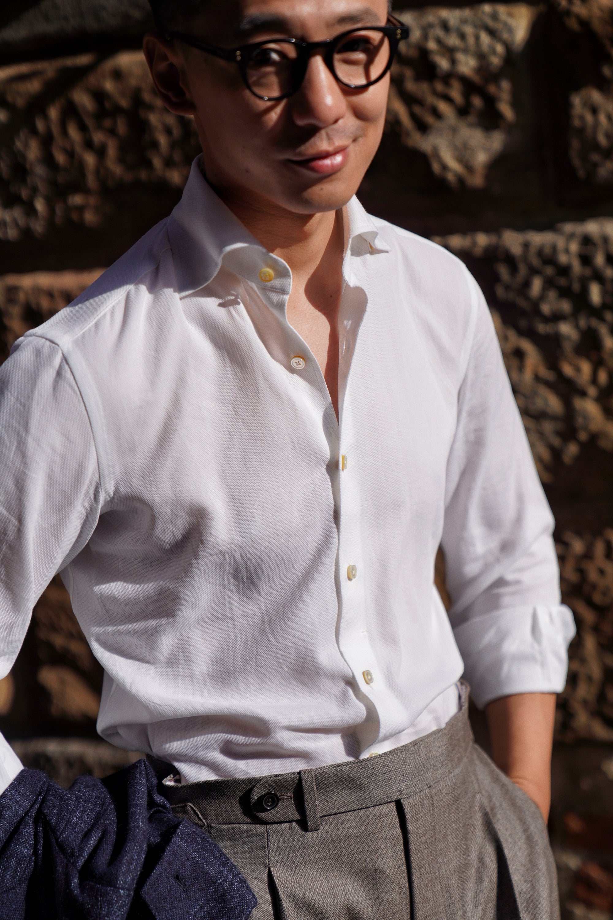 MTO Handcrafted Albini Pique Cotton Shirt #61 #62