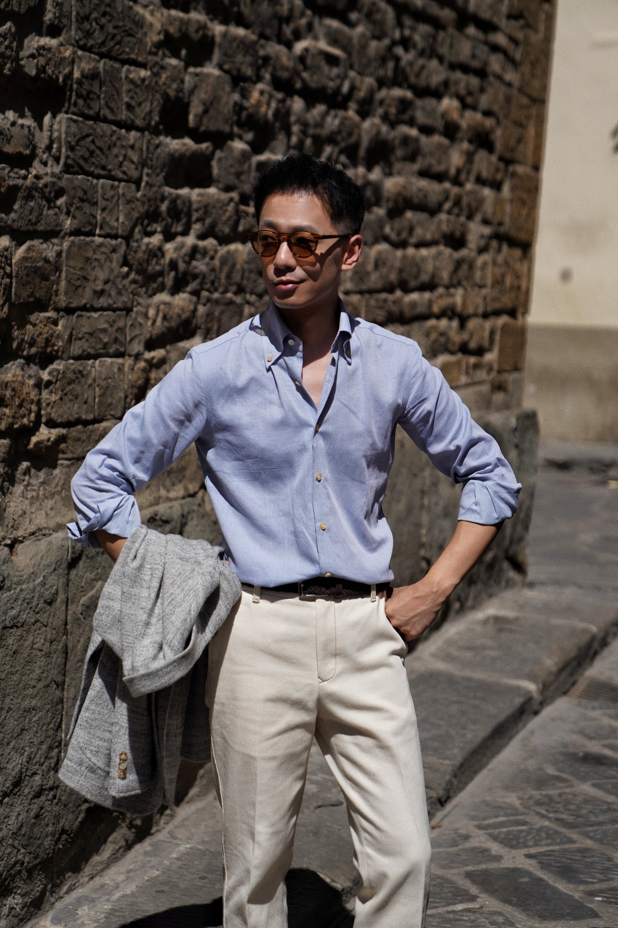 MTO Handcrafted Albini Pique Cotton Shirt #61 #62