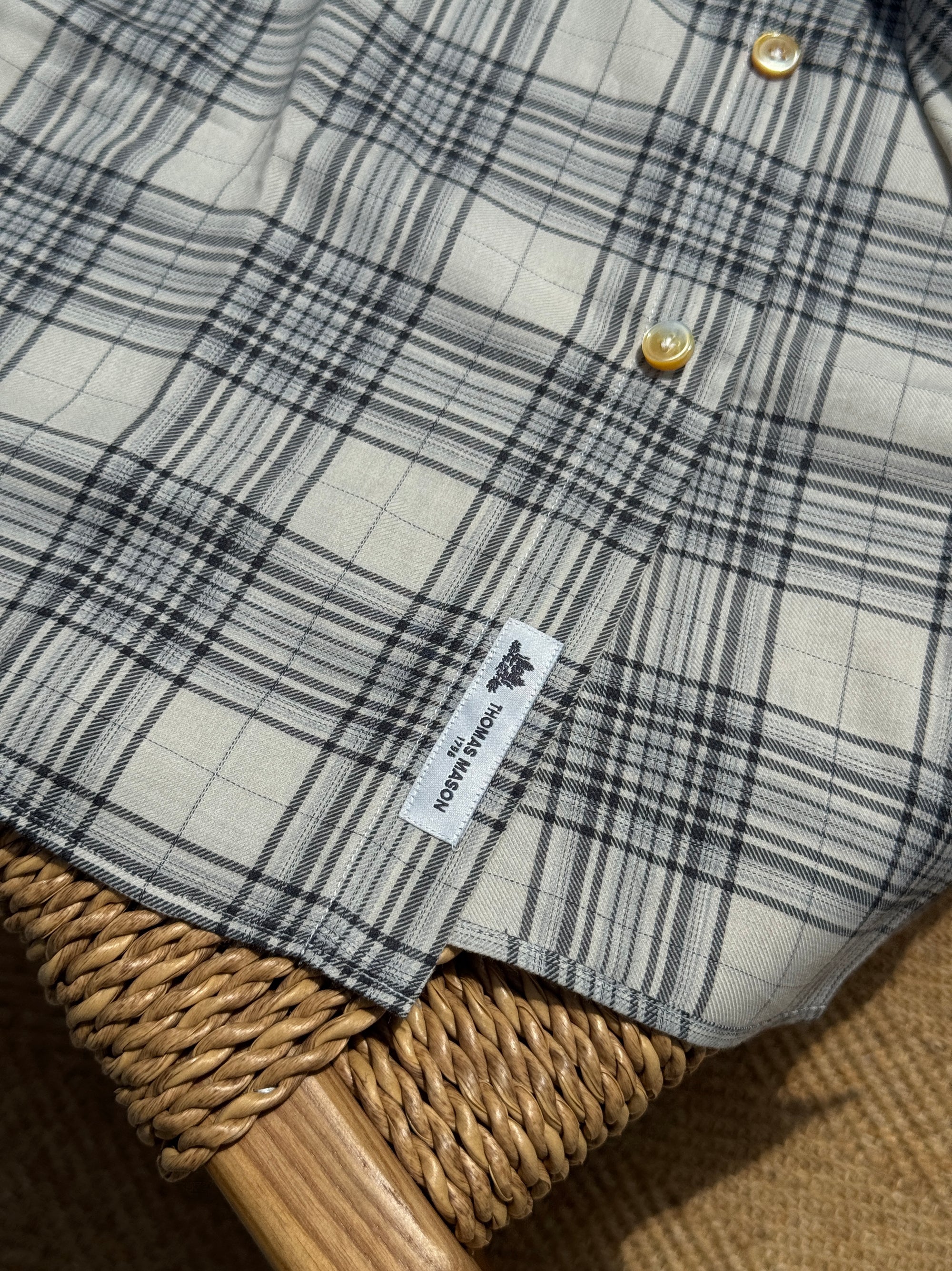 MTO Handcrafted Plaid Thomas Mason Cashmere Blending Shirt #57 #58