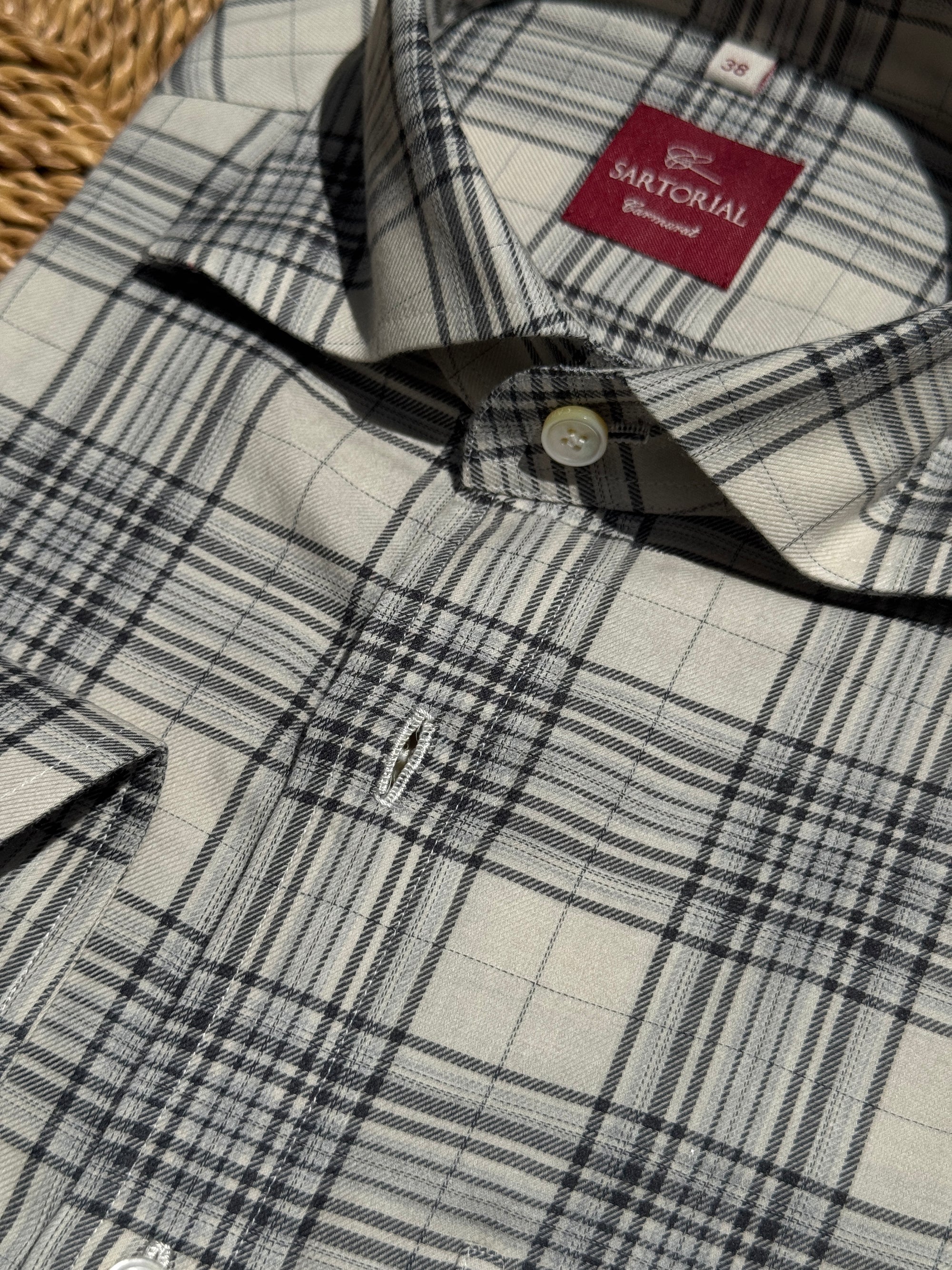 MTO Handcrafted Plaid Thomas Mason Cashmere Blending Shirt #57 #58