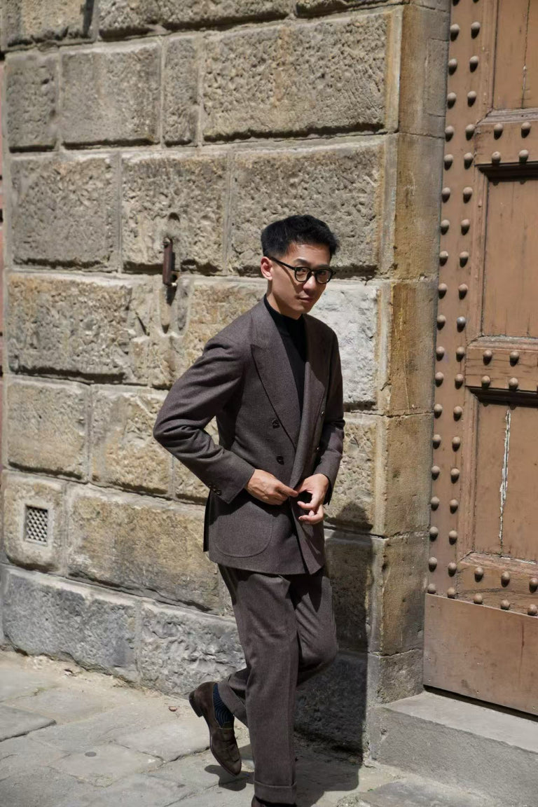 MTO Brown Twill Flannel Suit #411