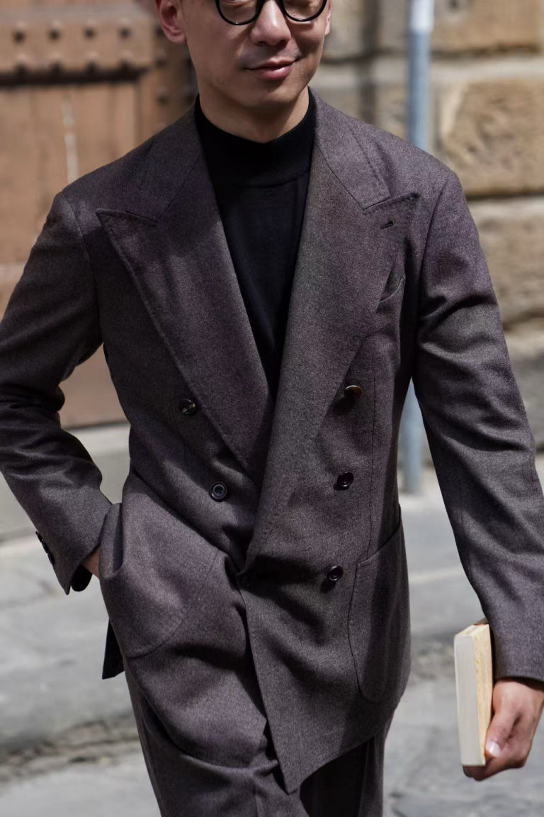 MTO Brown Twill Flannel Suit #411