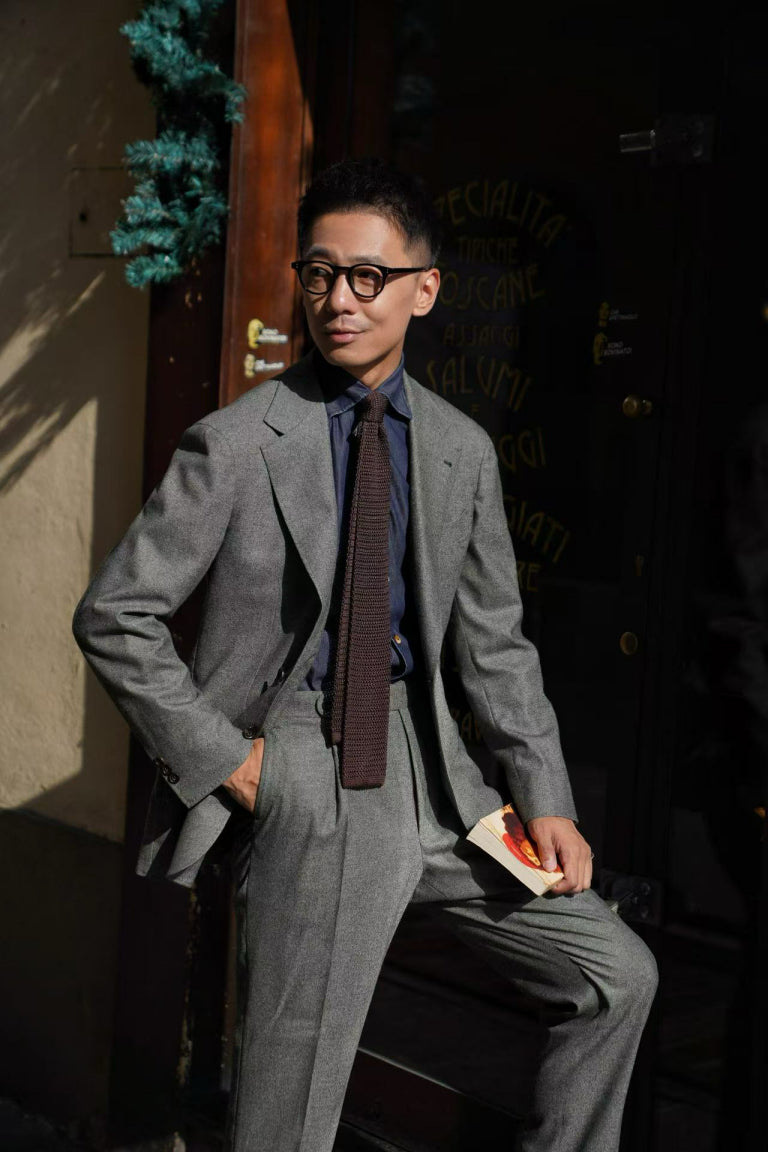 MTO Green Twill Flannel Suit #375