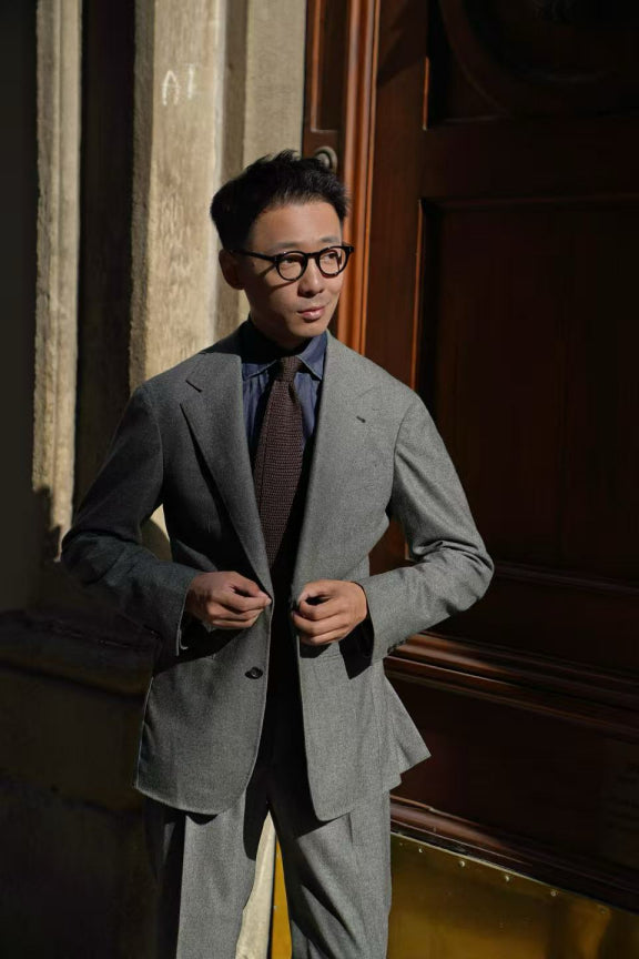 MTO Green Twill Flannel Suit #375