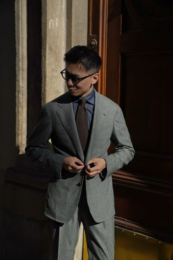 MTO Green Twill Flannel Suit #375