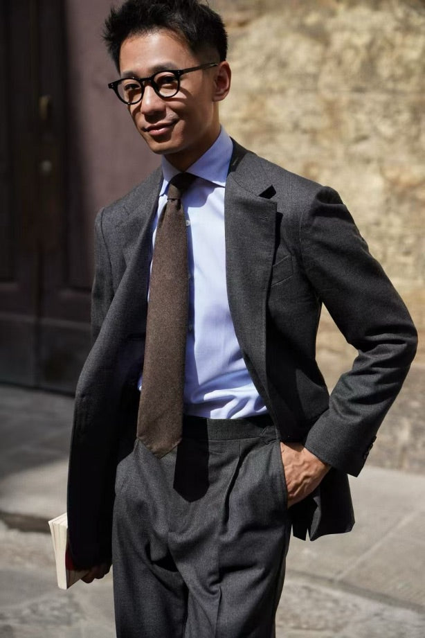 MTO Dark Grey Sharkskin Suit #417