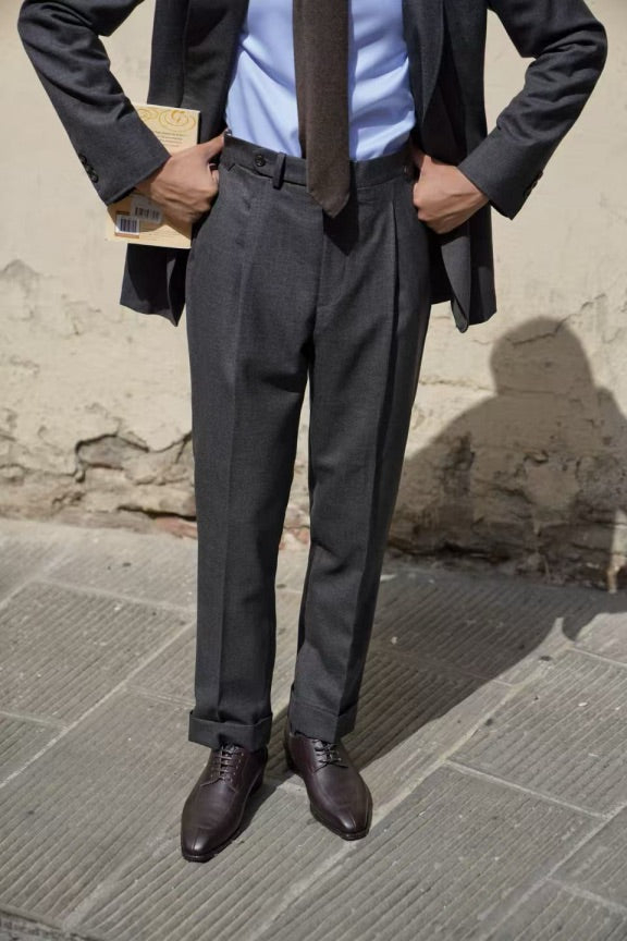 MTO Dark Grey Sharkskin Suit #417