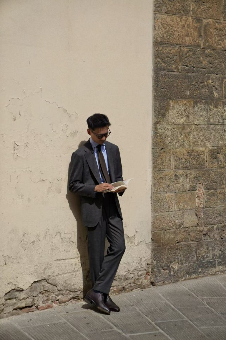 MTO Dark Grey Sharkskin Suit #417