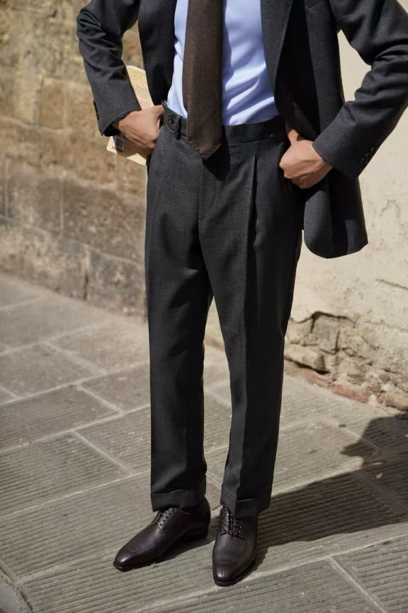 MTO Dark Grey Sharkskin Suit #417