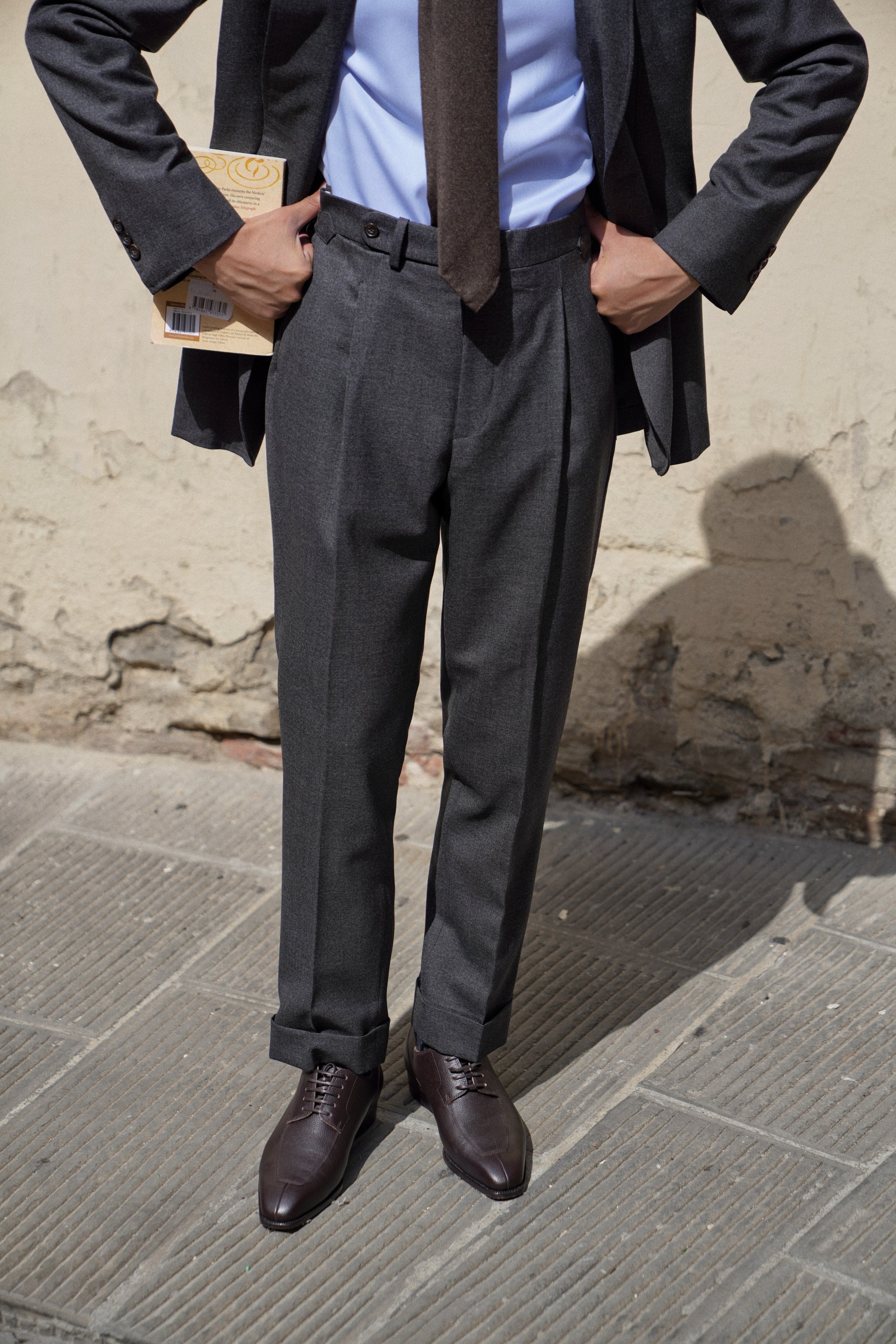 MTO Dark Grey Sharkskin Suit #417