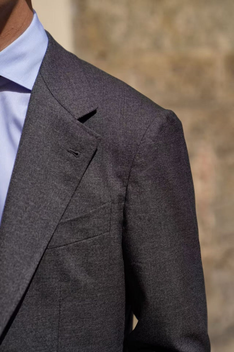 MTO Dark Grey Sharkskin Suit #417