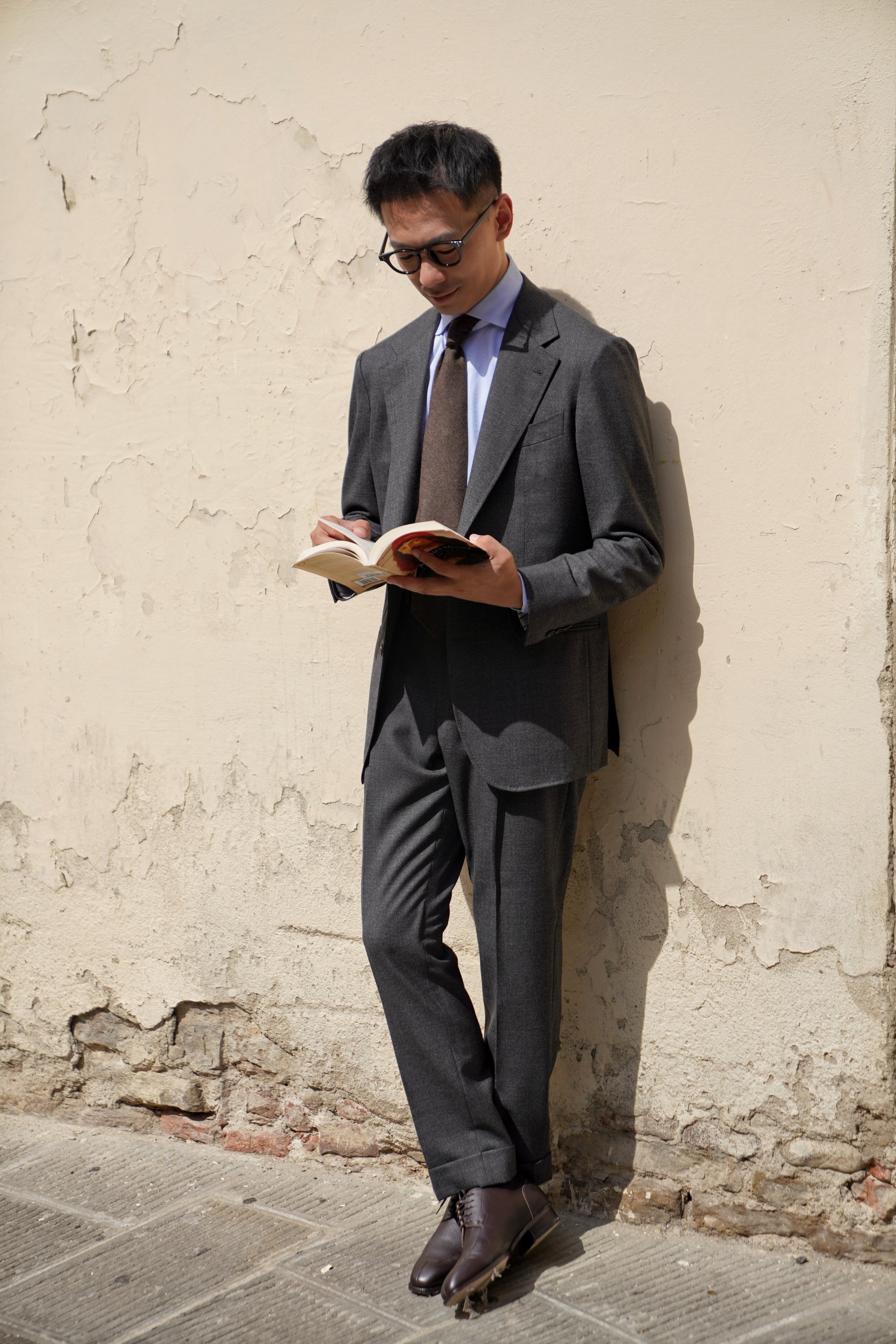 MTO Dark Grey Sharkskin Suit #417