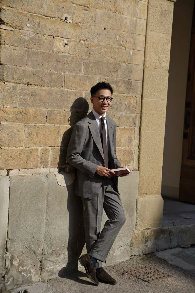 MTO Taupe Glen Check Suit #416