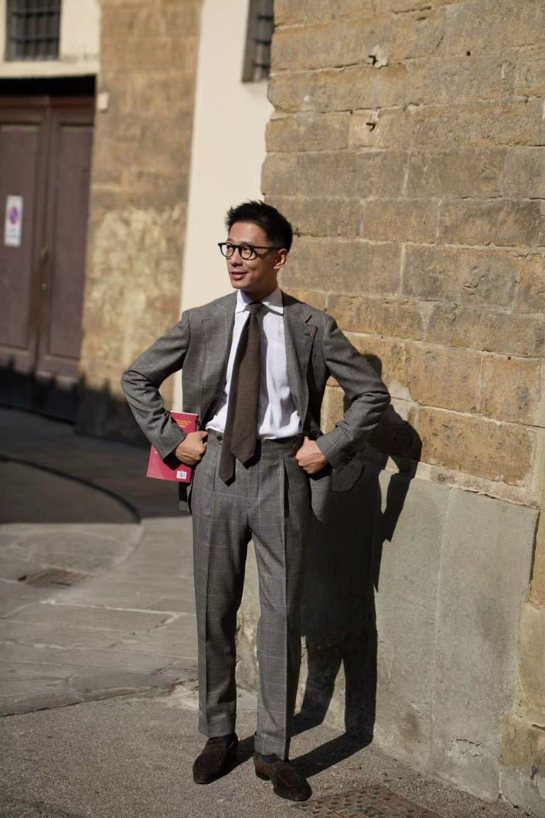 MTO Taupe Glen Check Suit #416