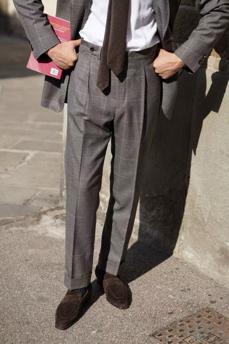 MTO Taupe Glen Check Suit #416