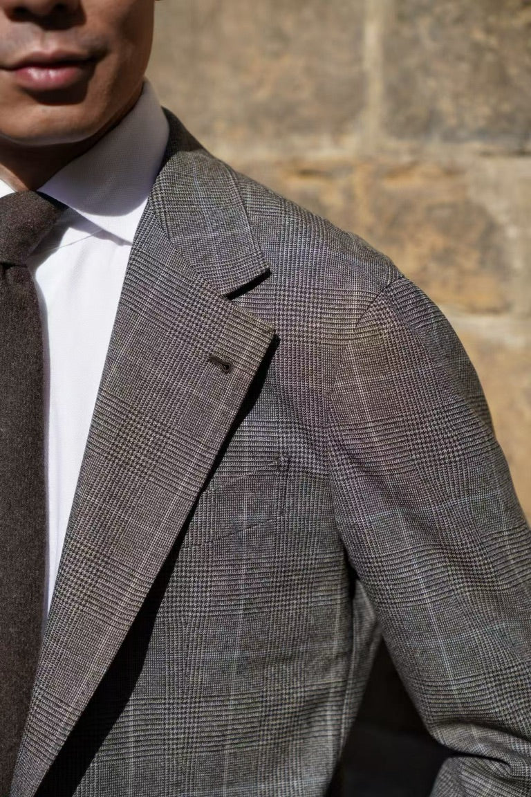 MTO Taupe Glen Check Suit #416