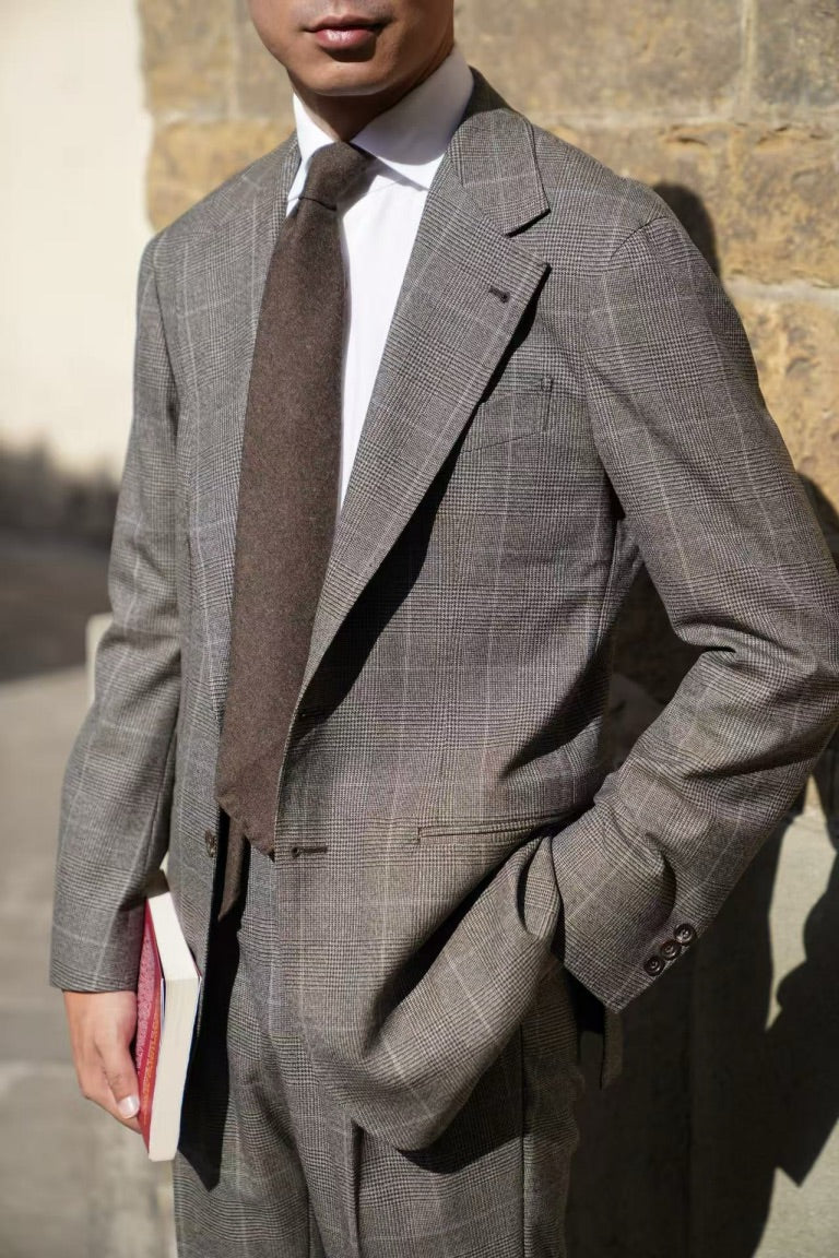 MTO Taupe Glen Check Suit #416