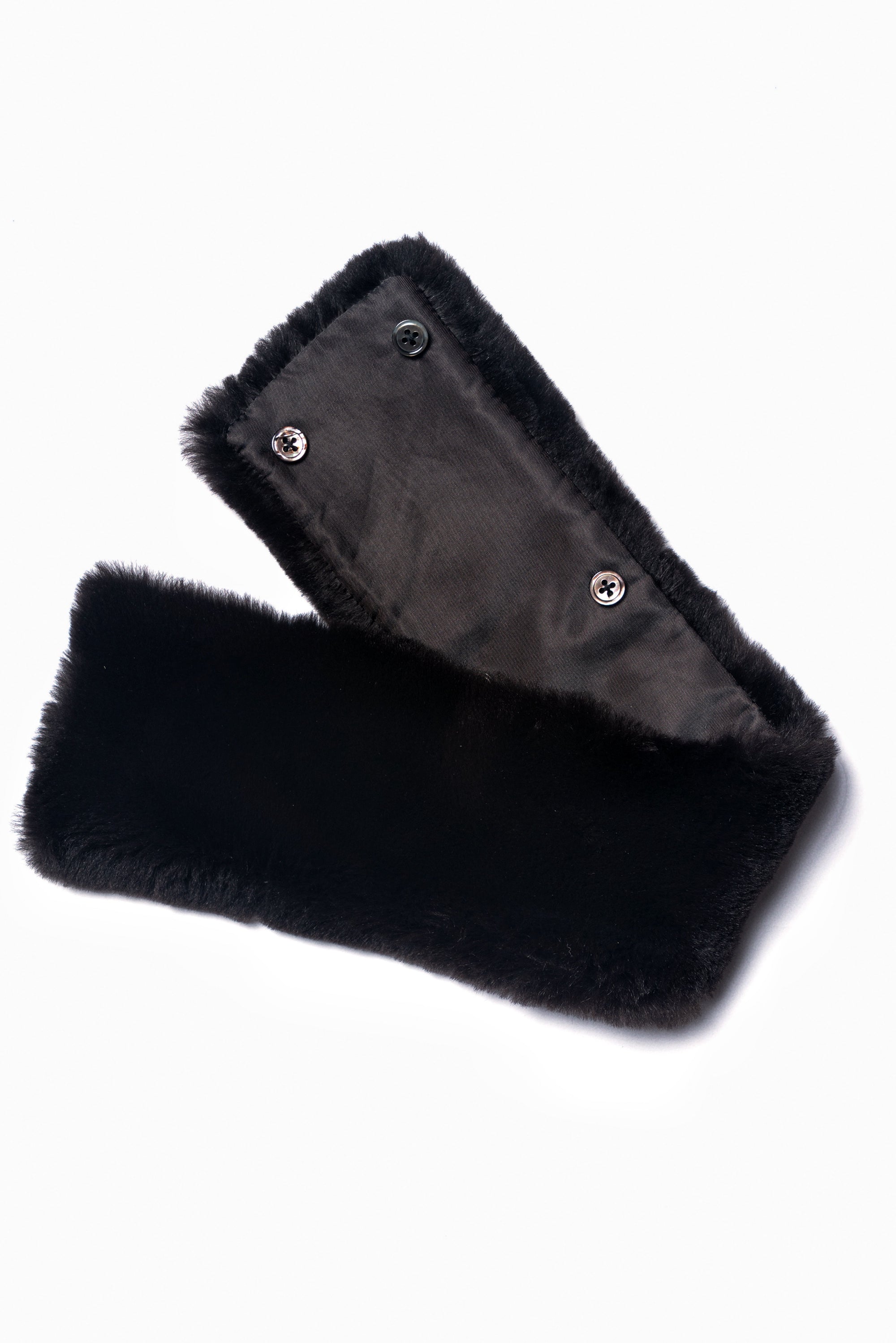 Black Wool Cashmere Down Ski Jacket #165