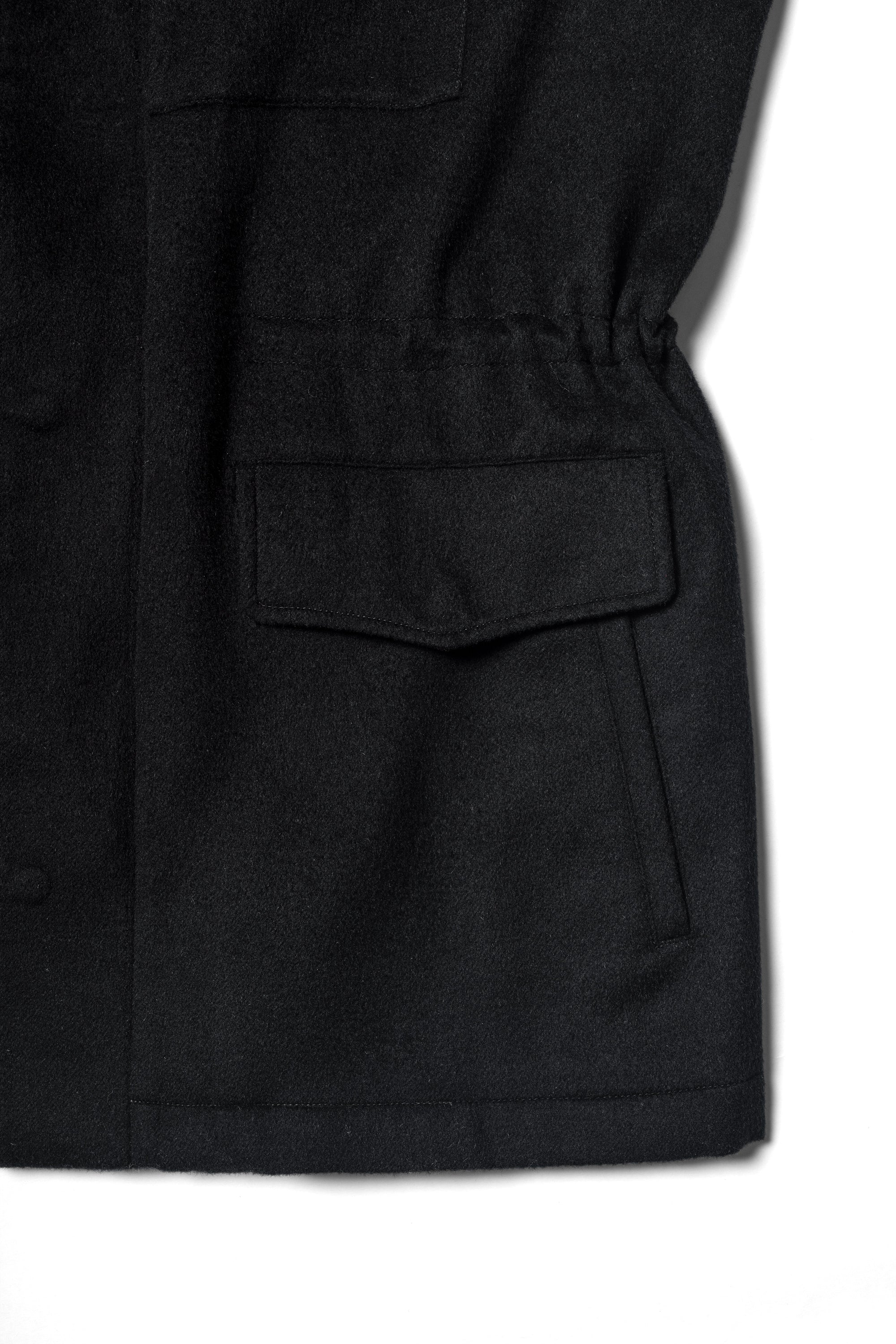 Black Silk Camel Hair Wool M65 Jacket #172