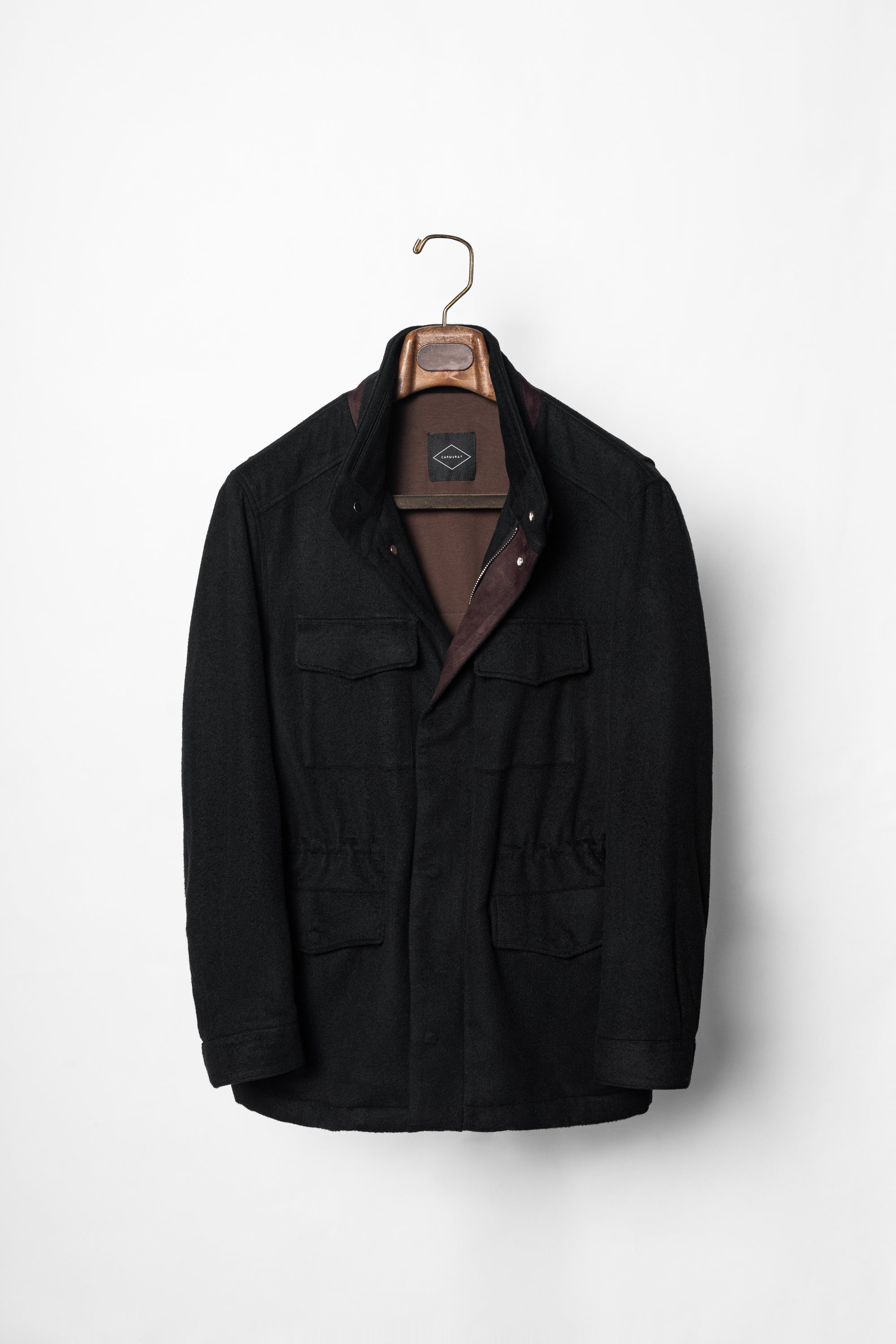 Black Silk Camel Hair Wool M65 Jacket #172
