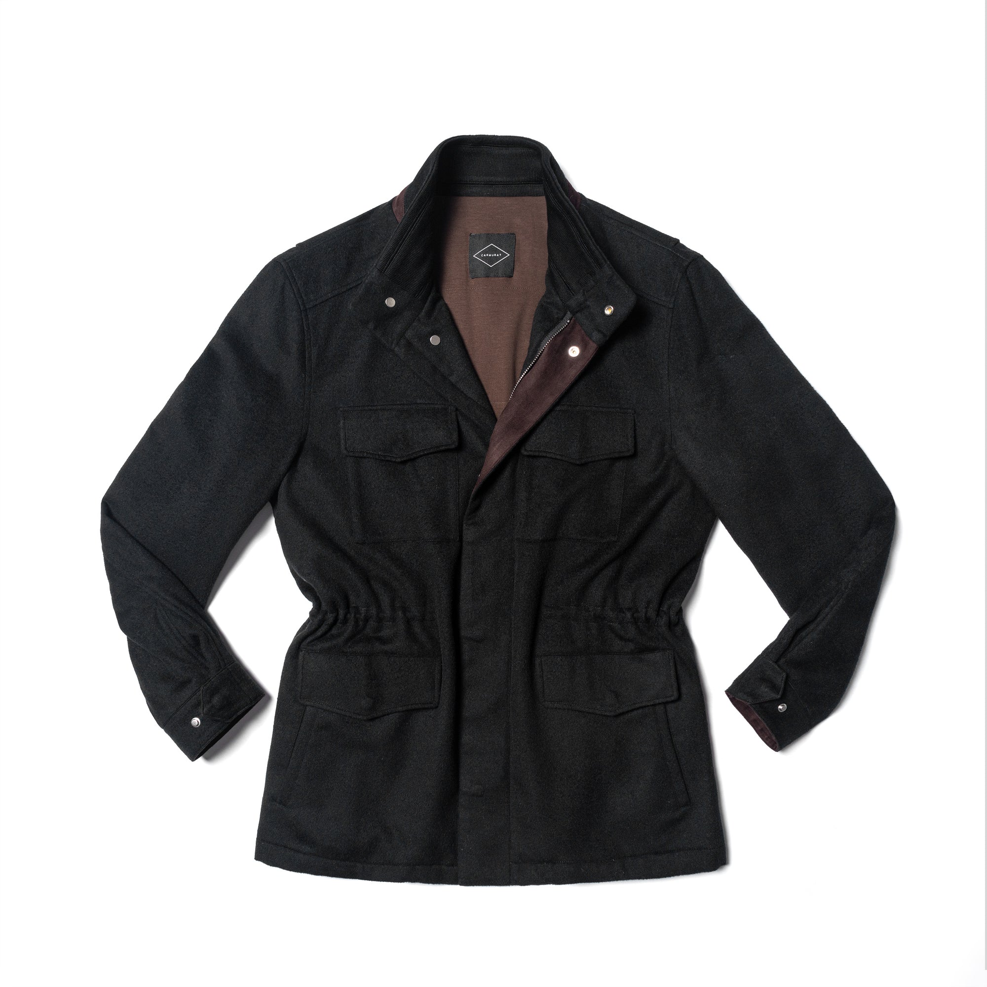Black Silk Camel Hair Wool M65 Jacket #172