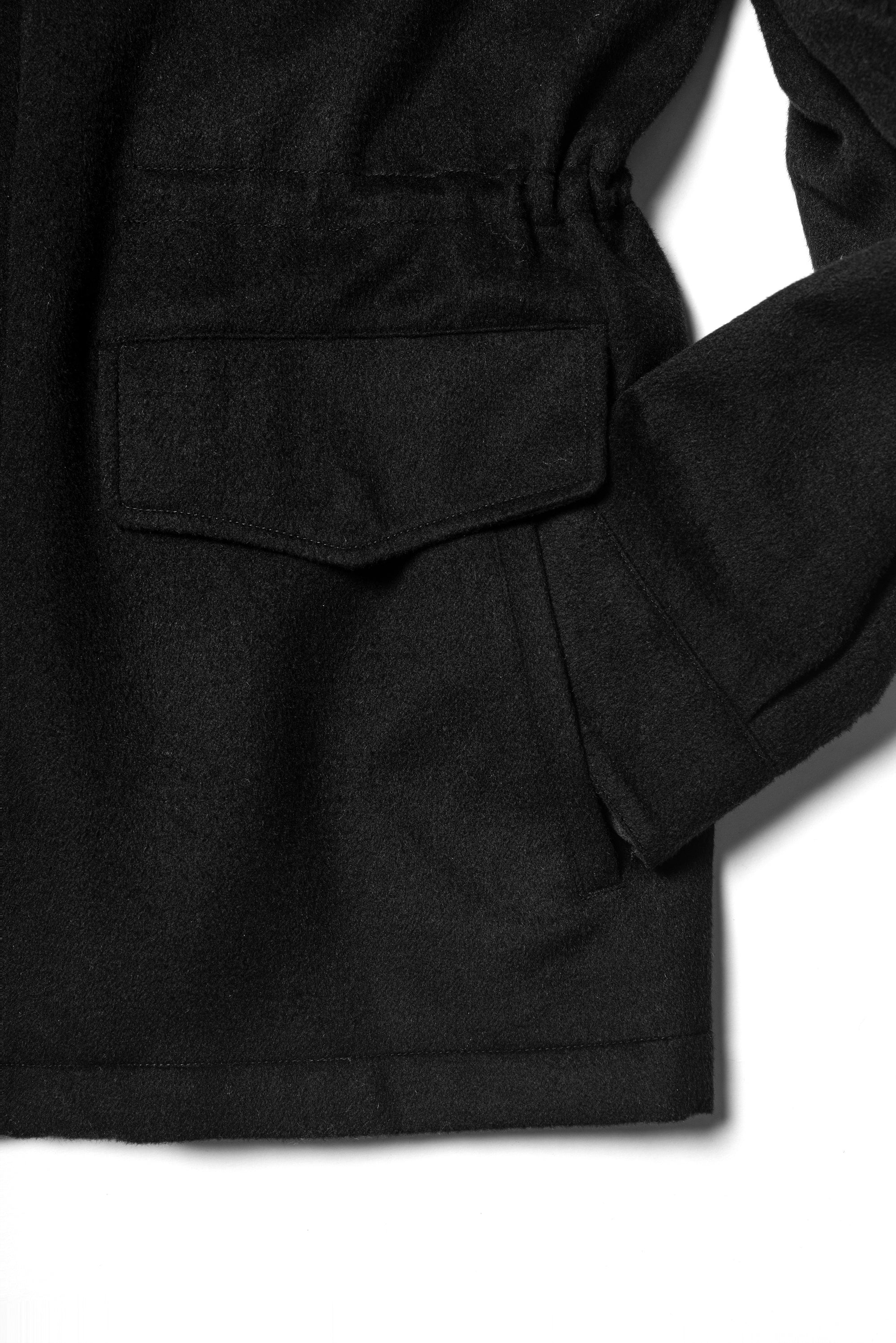 Black Silk Camel Hair Wool M65 Jacket #172