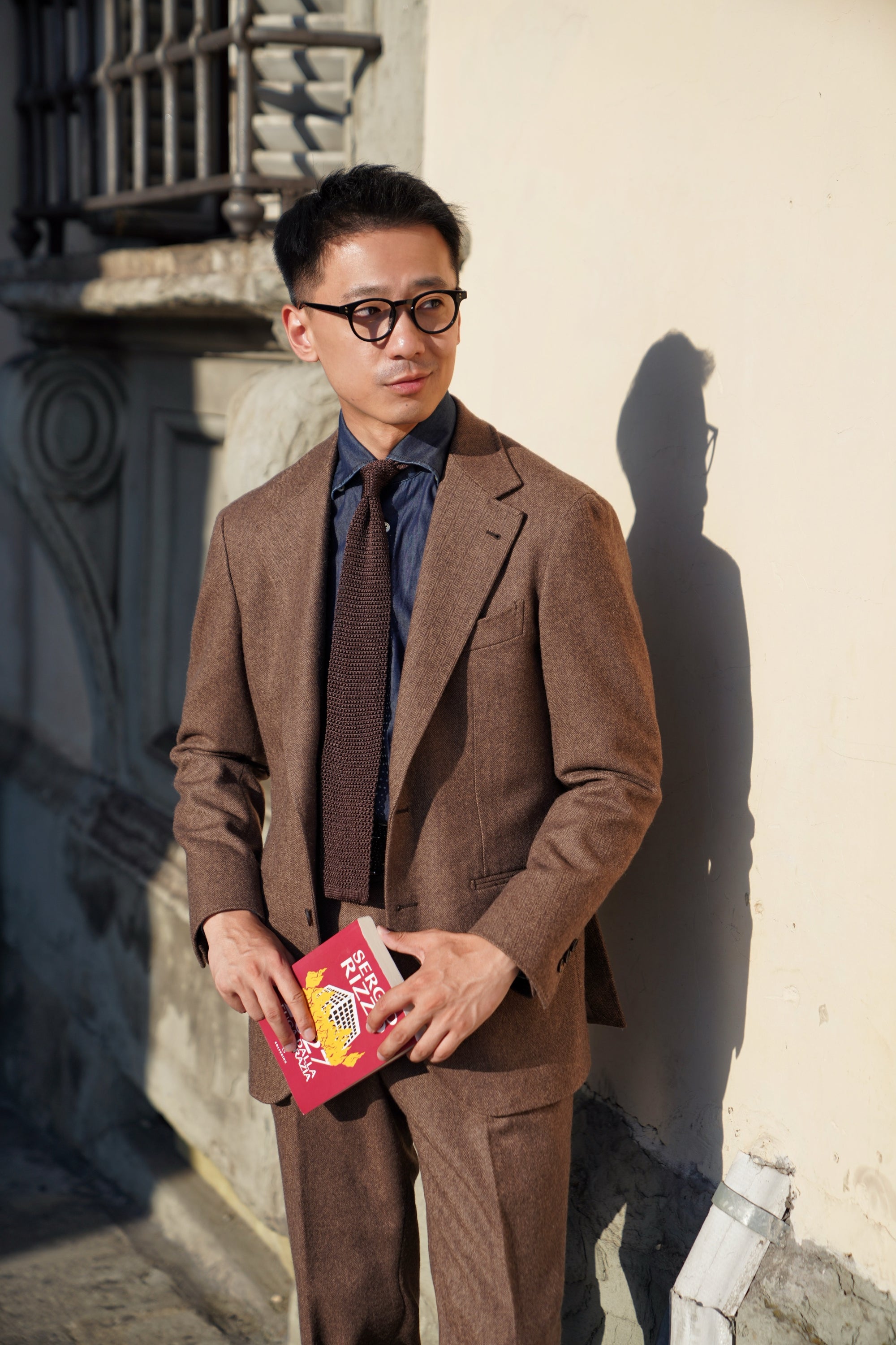 MTO Ochre Herringbone Flannel Suit #660