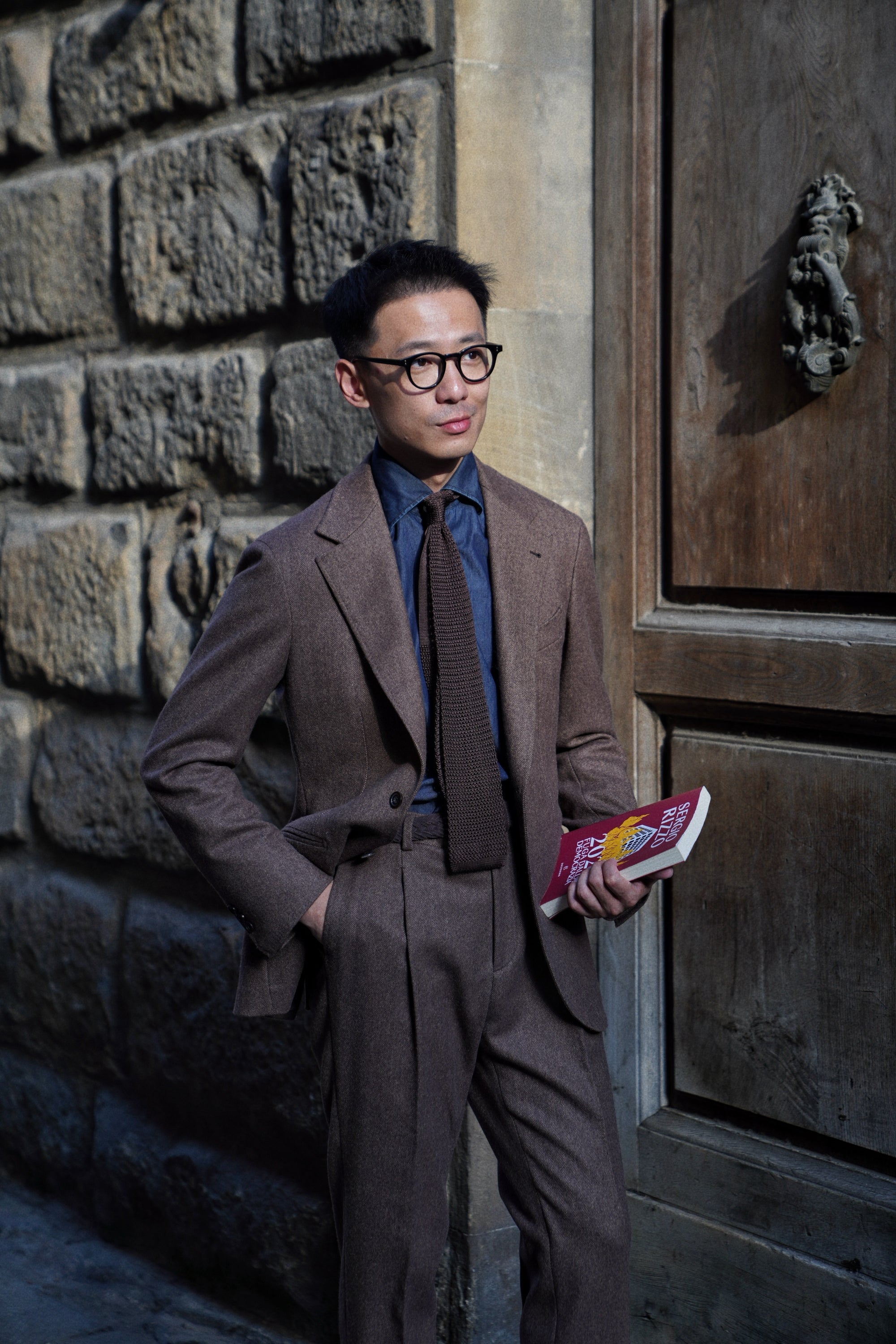 MTO Ochre Herringbone Flannel Suit #660