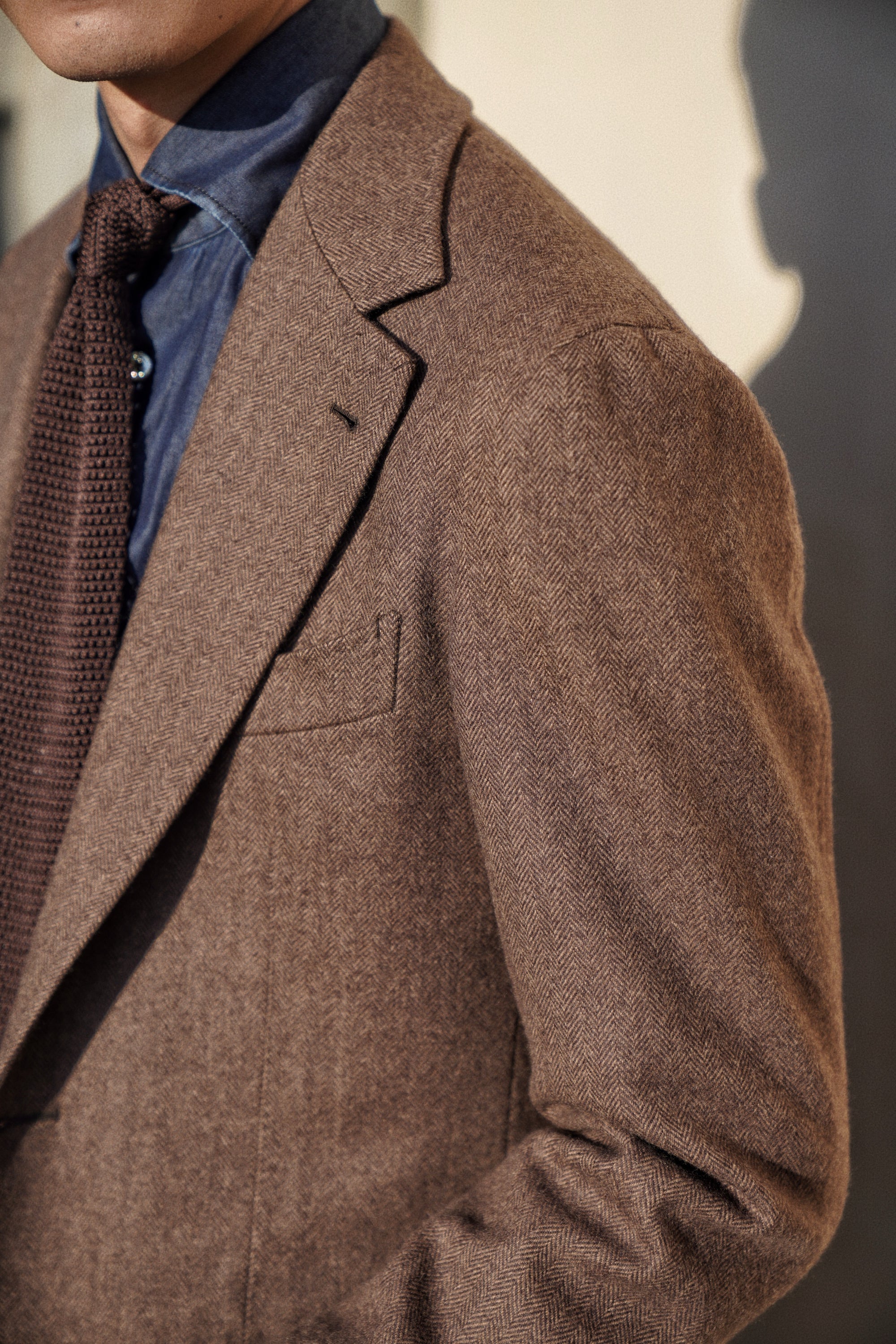 MTO Ochre Herringbone Flannel Suit #660