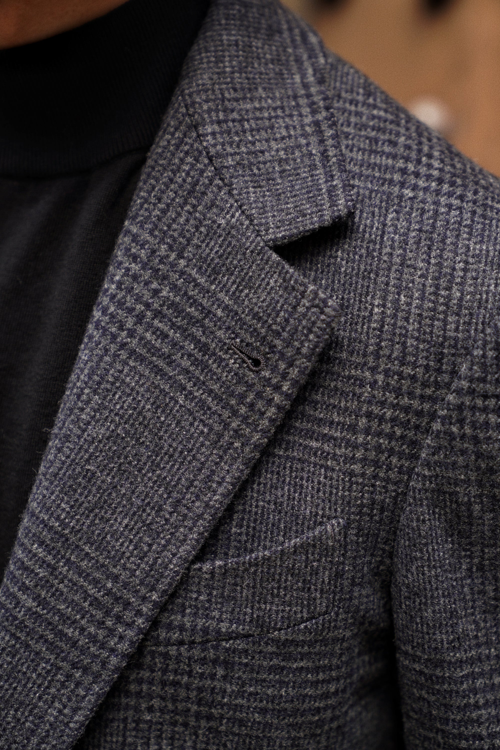 MTO Steel Blue Glen Check Flannel Suit #659