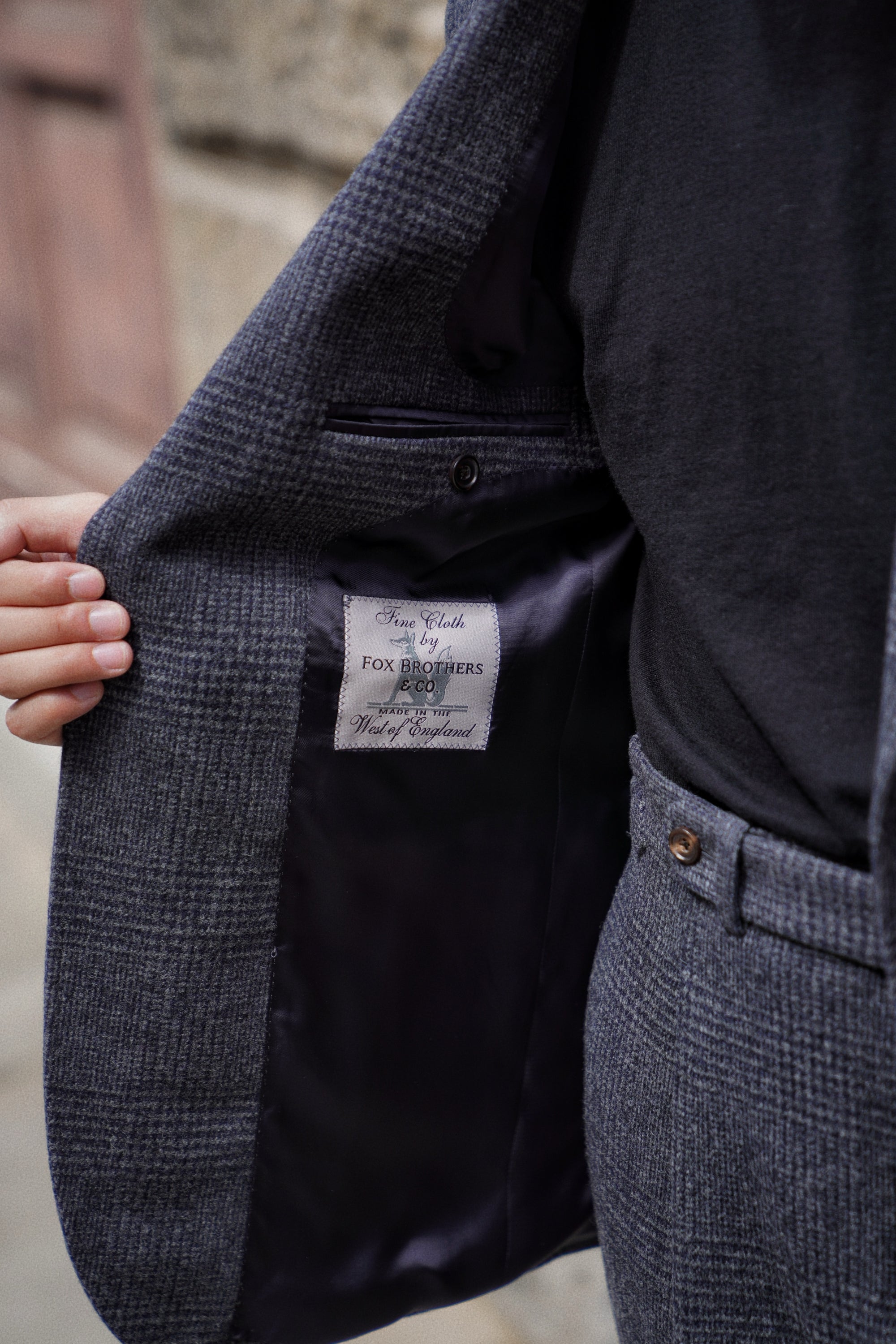 MTO Steel Blue Glen Check Flannel Suit #659