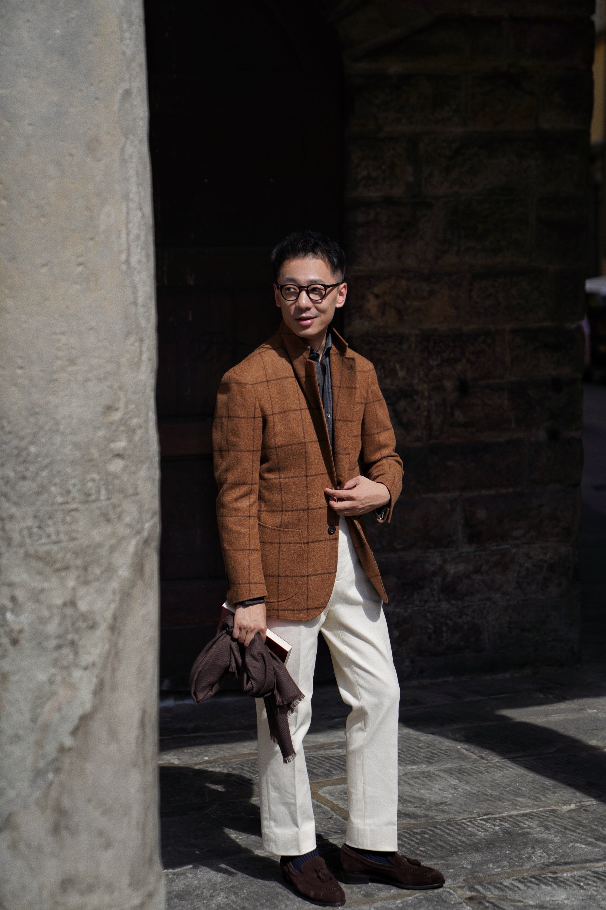 MTO Tobacco Windowpane Flannel Jacket #633