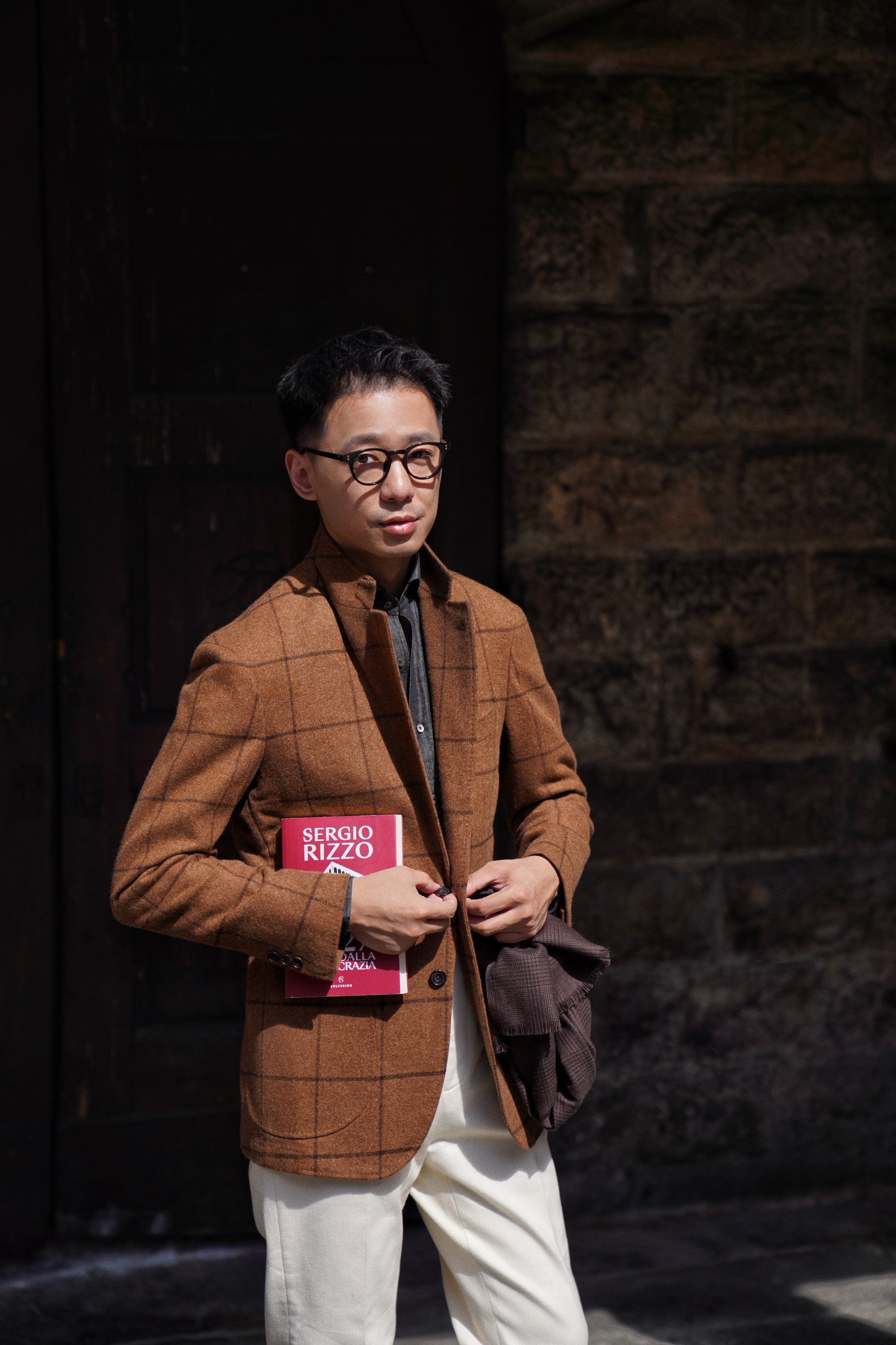 MTO Tobacco Windowpane Flannel Jacket #633